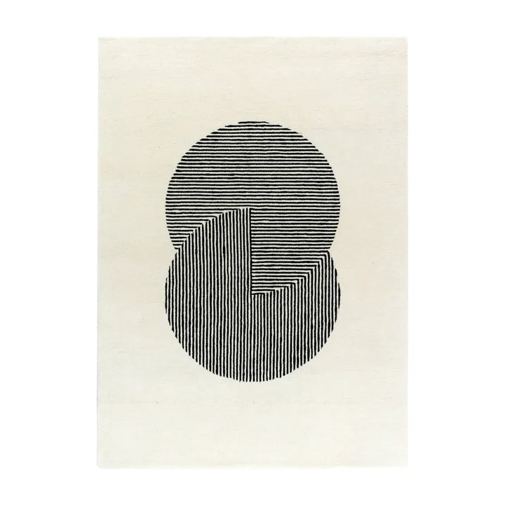 圆形天然白色羊毛地毯 - 170x240cm - NJRD