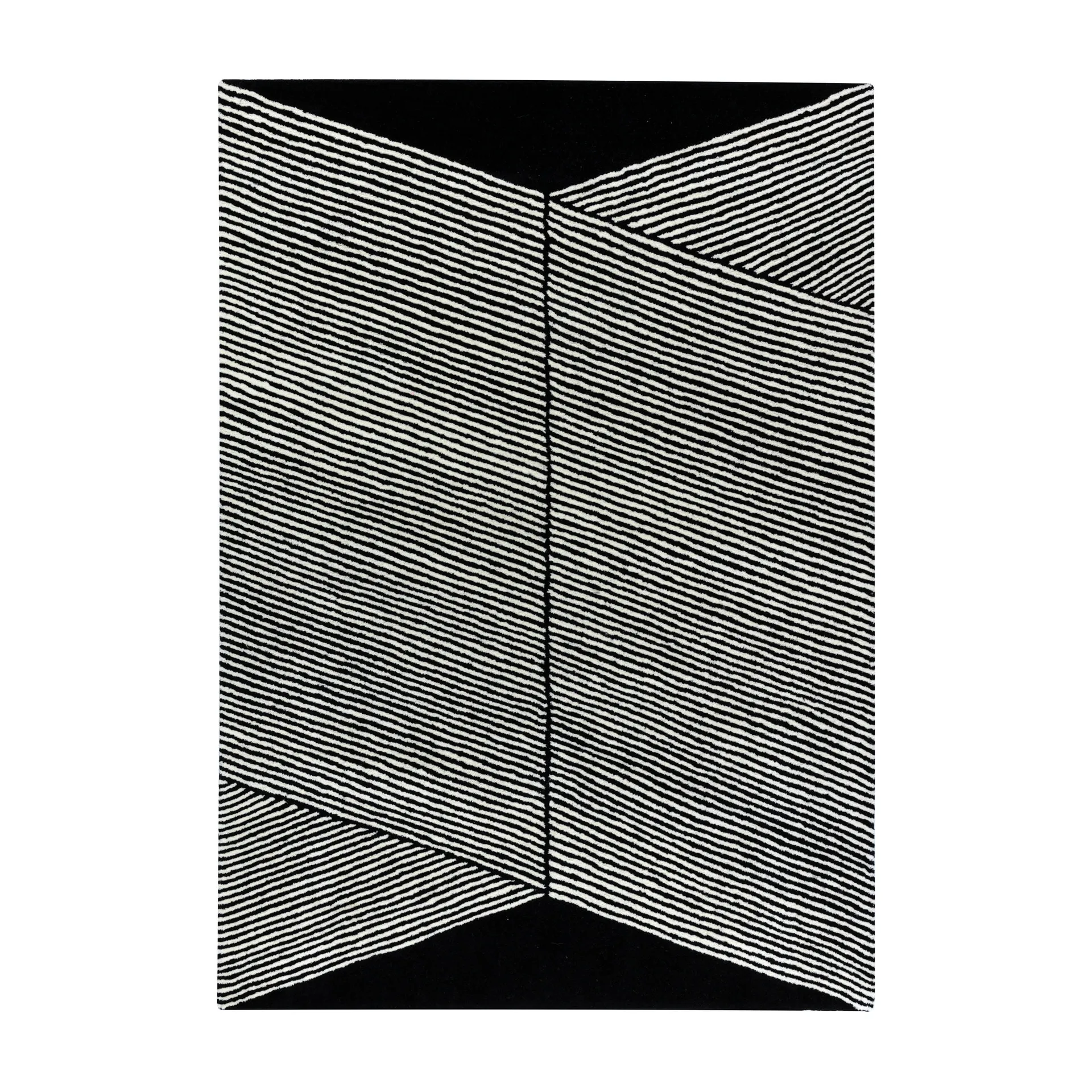 长方形黑色羊毛地毯, 170x240cm NJRD
