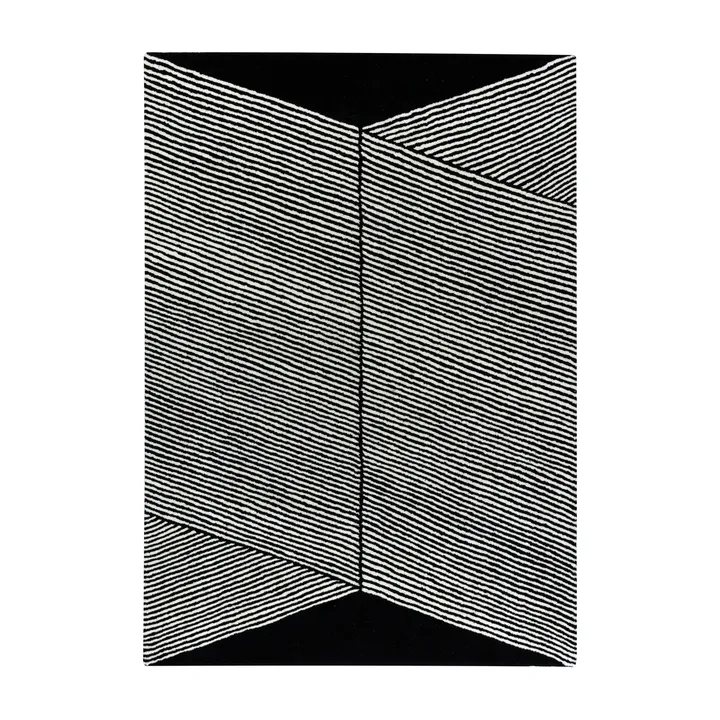 长方形黑色羊毛地毯 - 170x240cm - NJRD