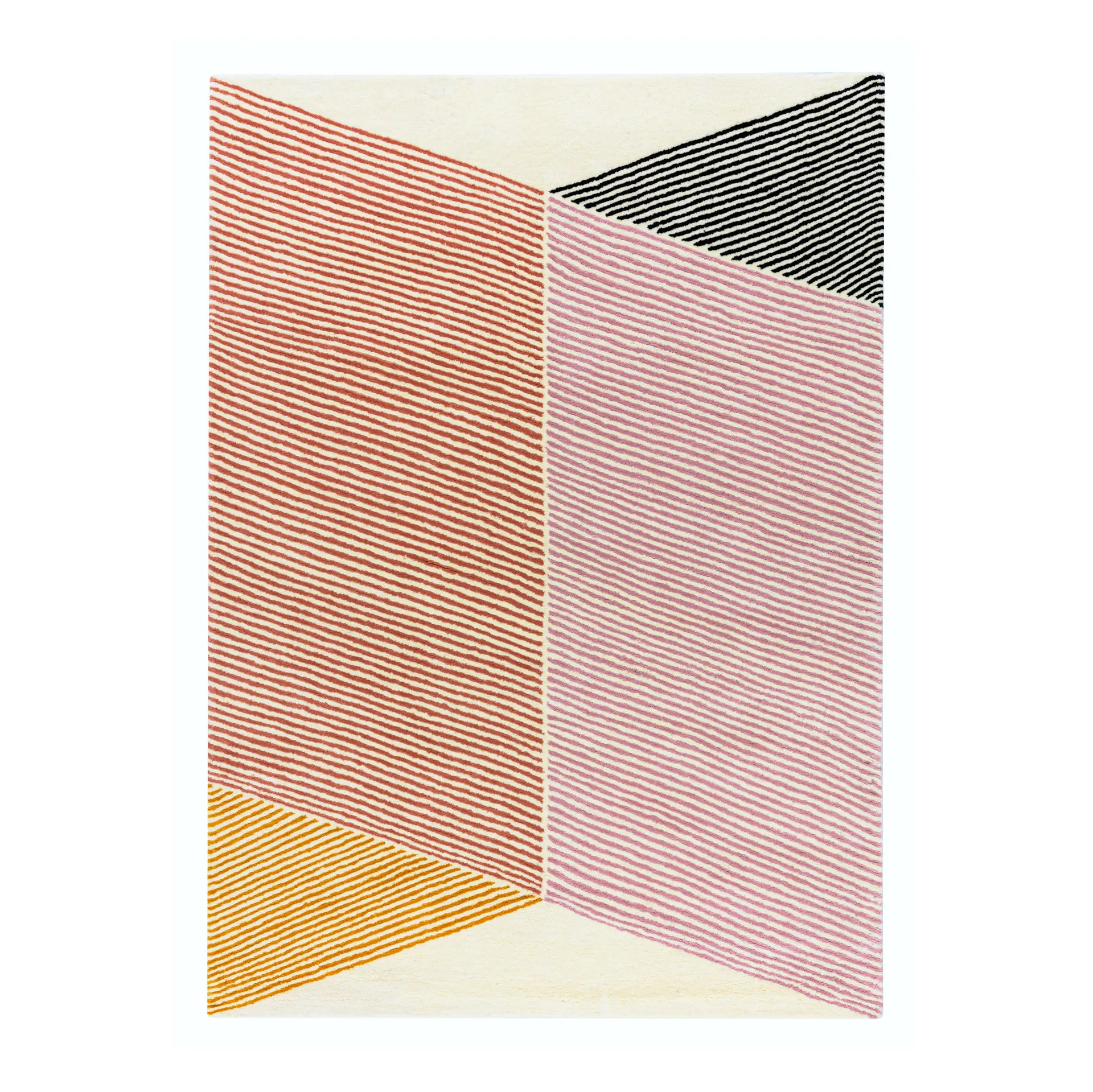 长方形粉色羊毛地毯, 170x240cm NJRD