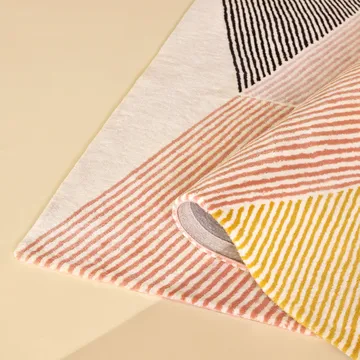 长方形粉色羊毛地毯 - 170x240cm - NJRD