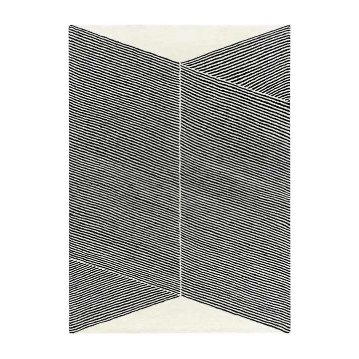 长方形天然白色羊毛地毯 - 170x240cm - NJRD