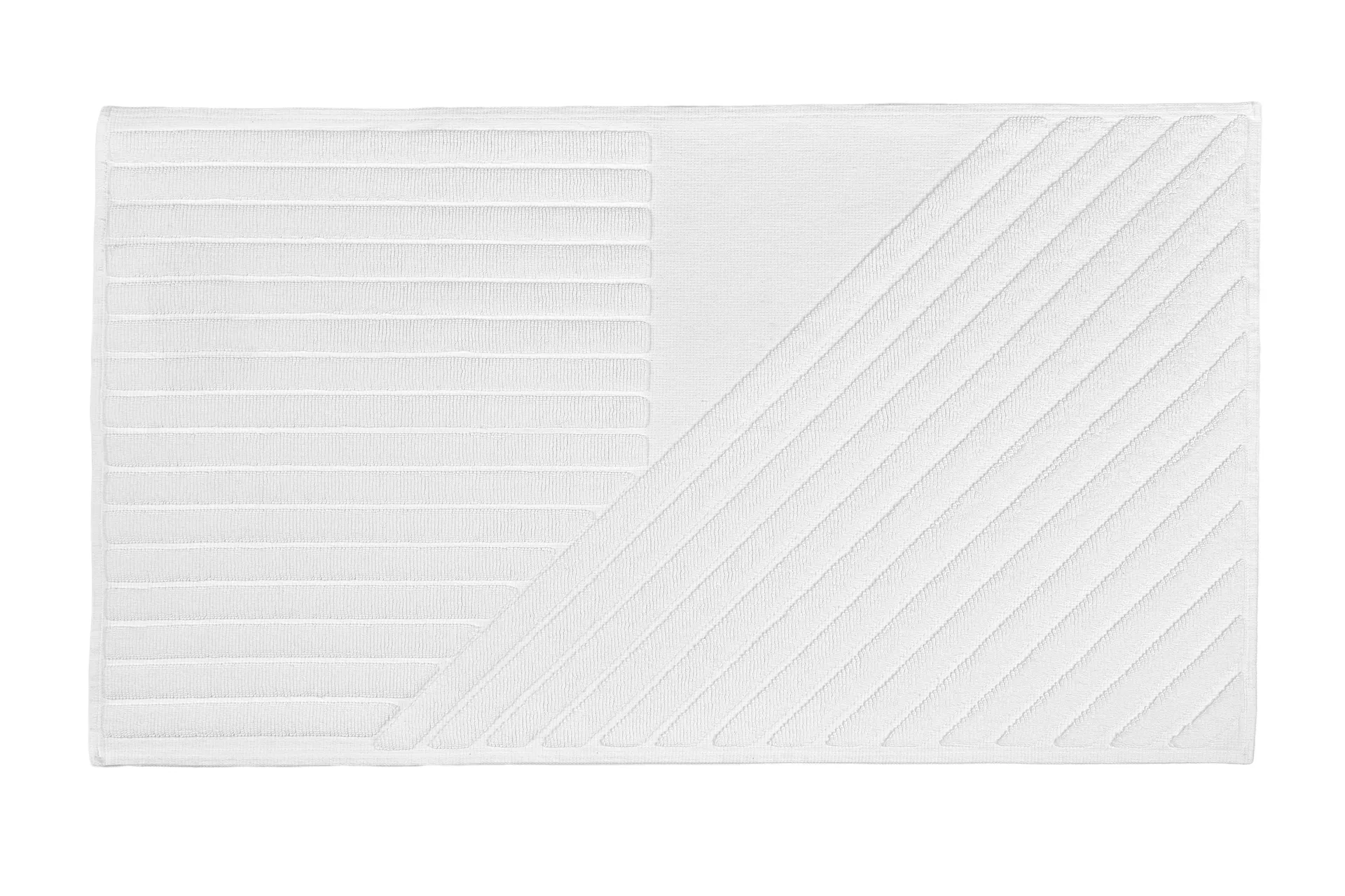 条纹浴室地垫50x90cm, 白色 NJRD
