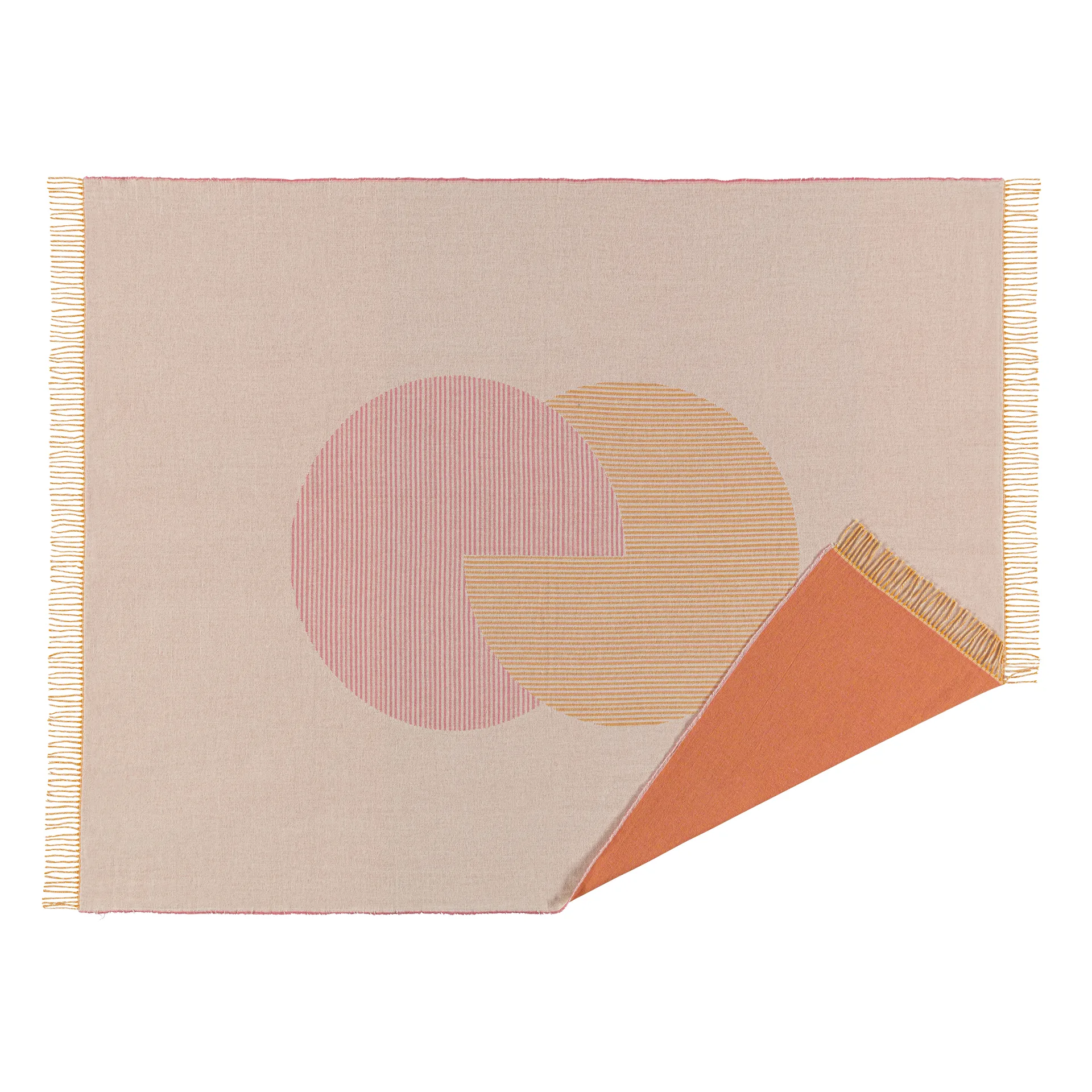 Circles 相交圆棉毯 130x185 cm, 天然白 NJRD