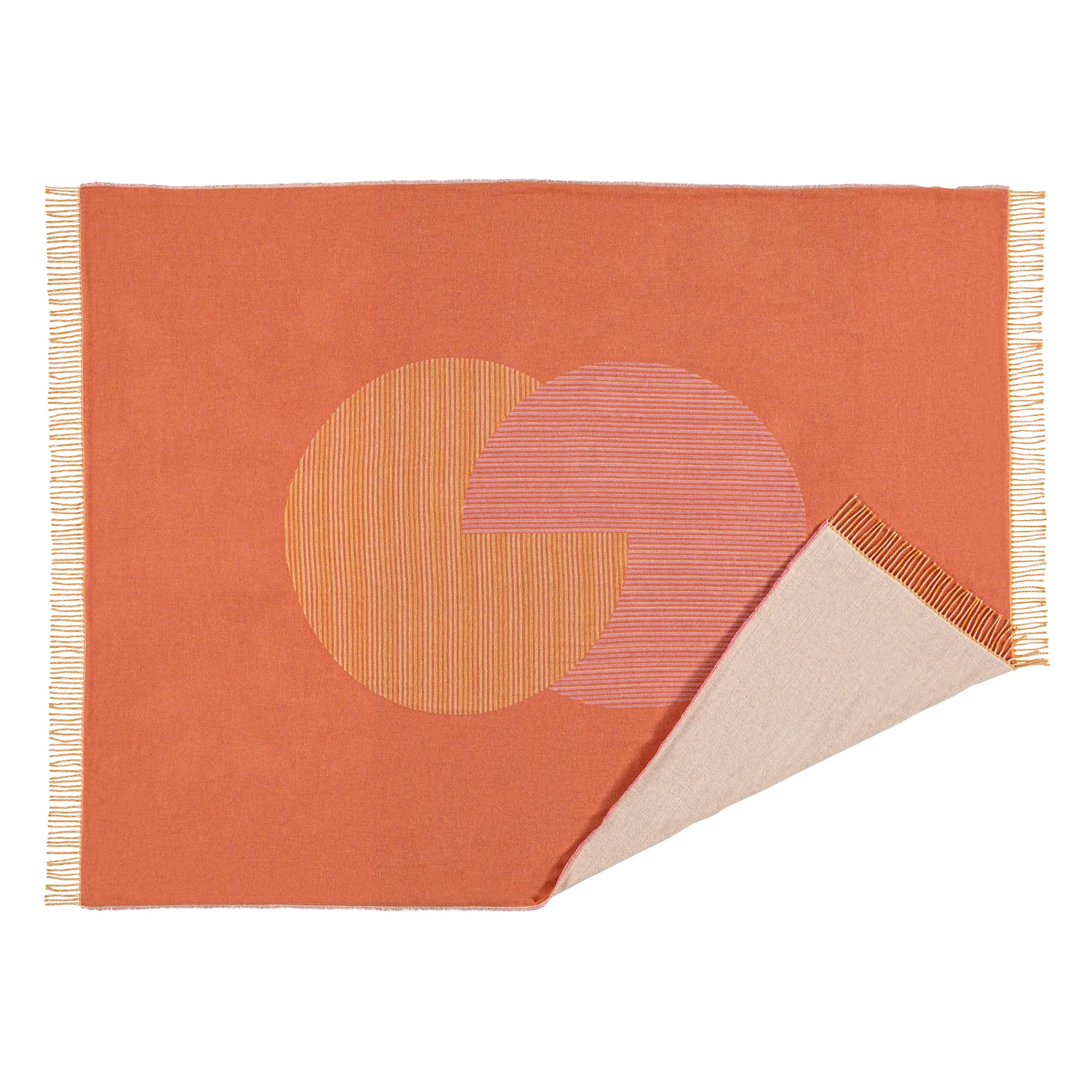 Circles 相交圆棉毯 130x185 cm, 天然白 NJRD