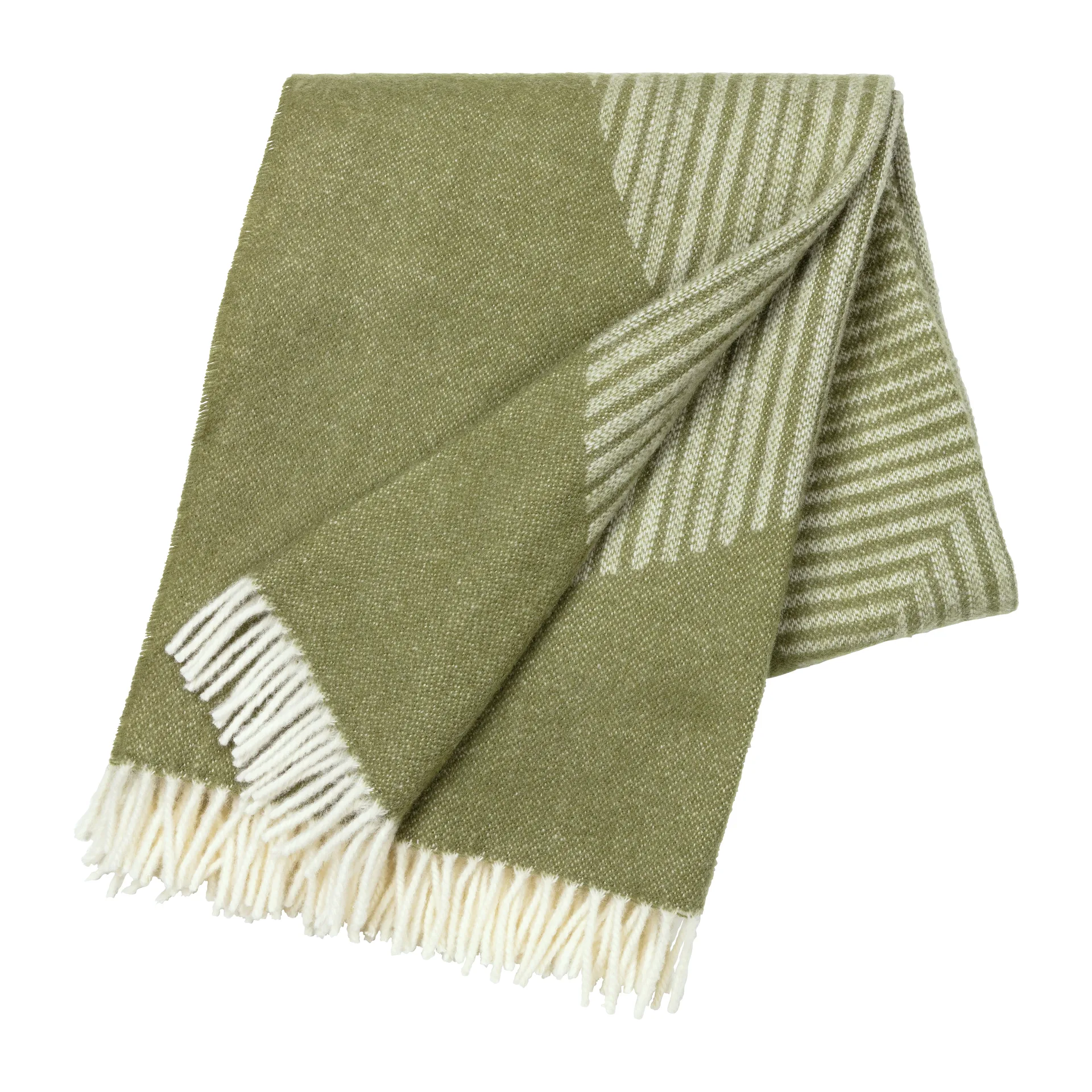 Circles 相交圆编织纹羊毛毯 130x185 cm, 绿色 NJRD