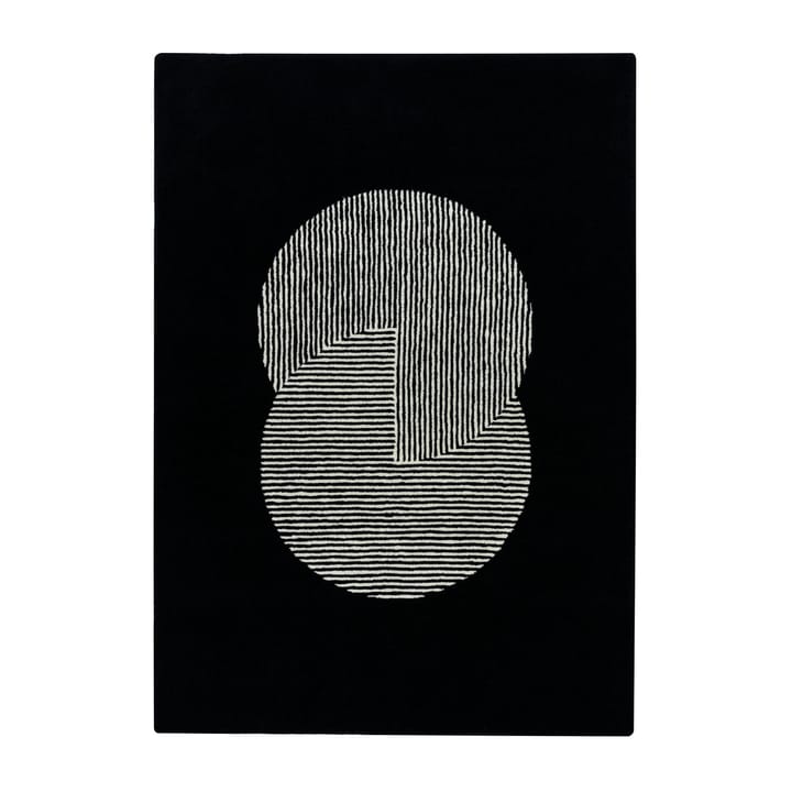 Circles 相交圆编织纹羊毛地毯 黑色 - 170x240 cm - NJRD