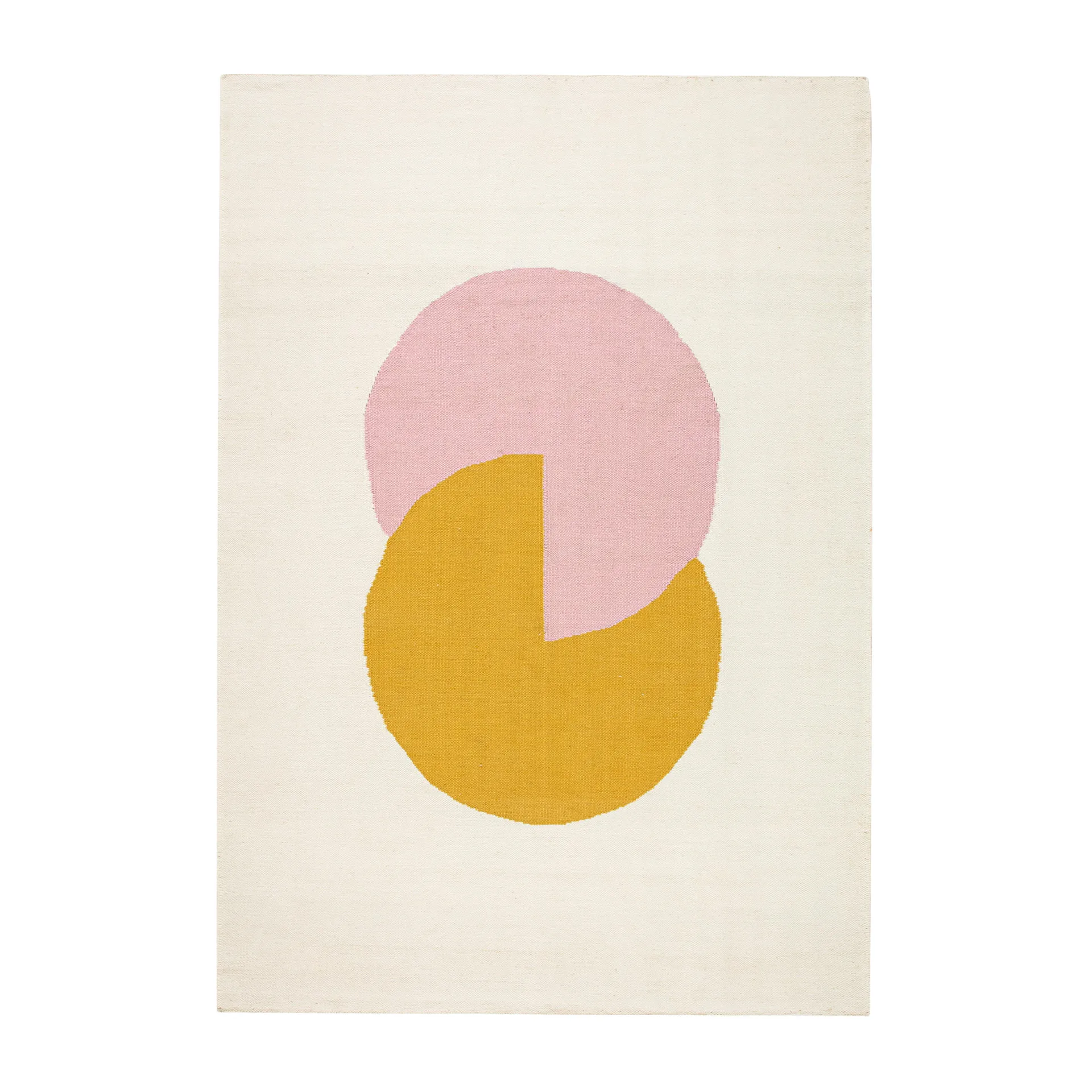 Circles 相交圆平织羊毛地毯 粉色, 170x240cm NJRD