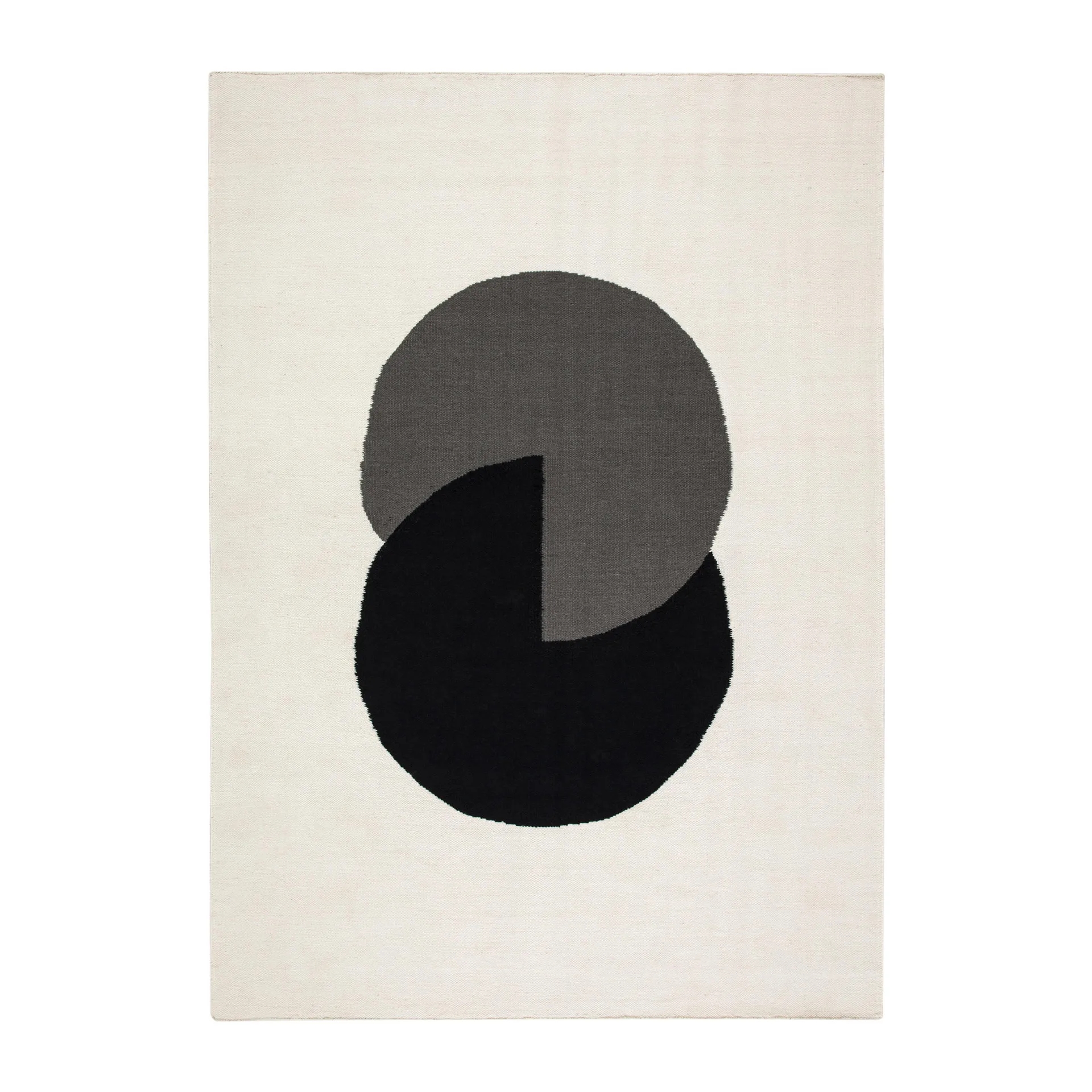 Circles 相交圆平织羊毛地毯 天然白, 170x240cm NJRD