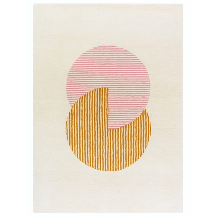 Circles 相交圆编织纹羊毛地毯 粉色 - 200x300 cm - NJRD