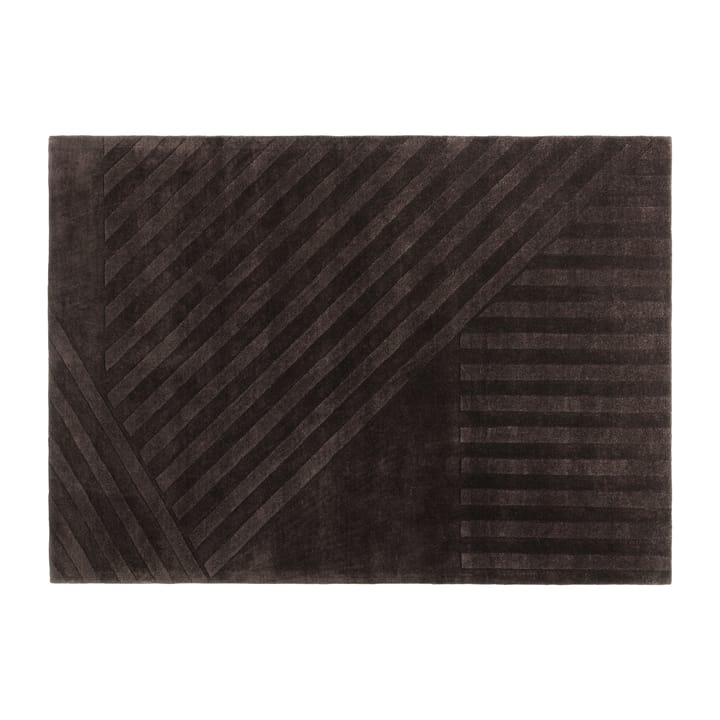 Levels 羊毛地毯 条纹几何 深棕色 - 170x240 cm - NJRD