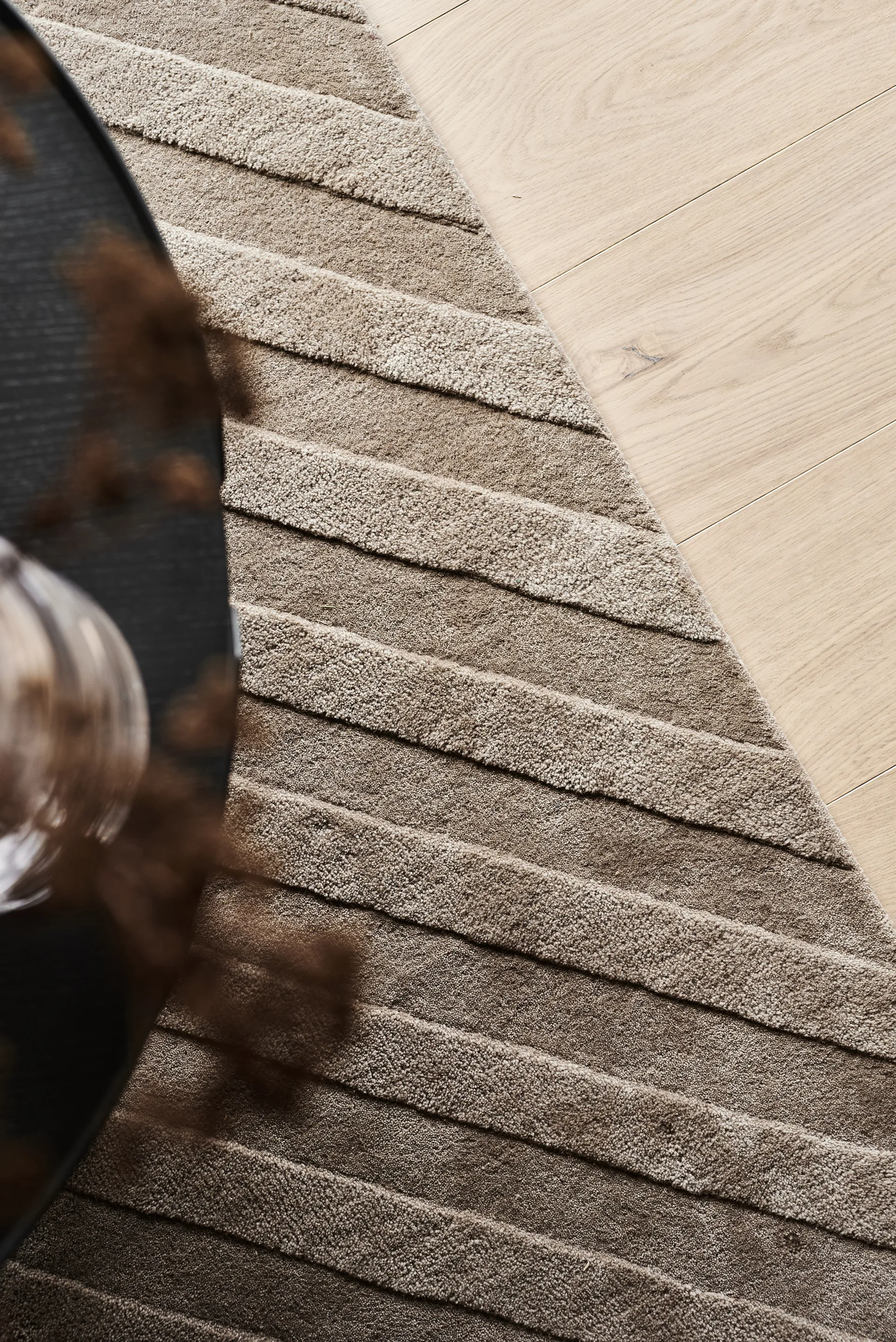 Levels 羊毛地毯 条纹几何 咖啡色, 170x240 cm NJRD