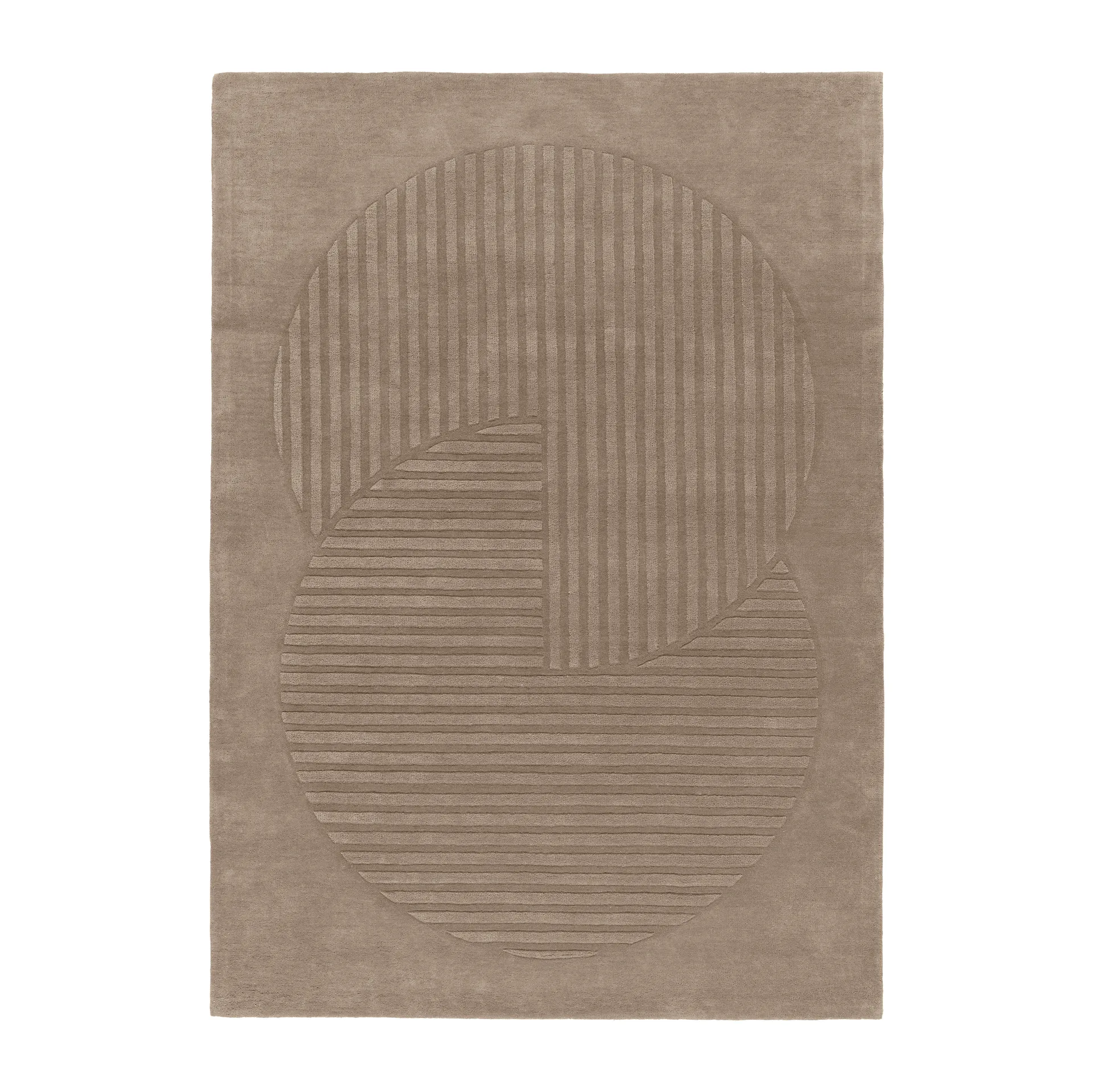 Levels 羊毛地毯 相交圆咖啡色, 170x240 cm NJRD