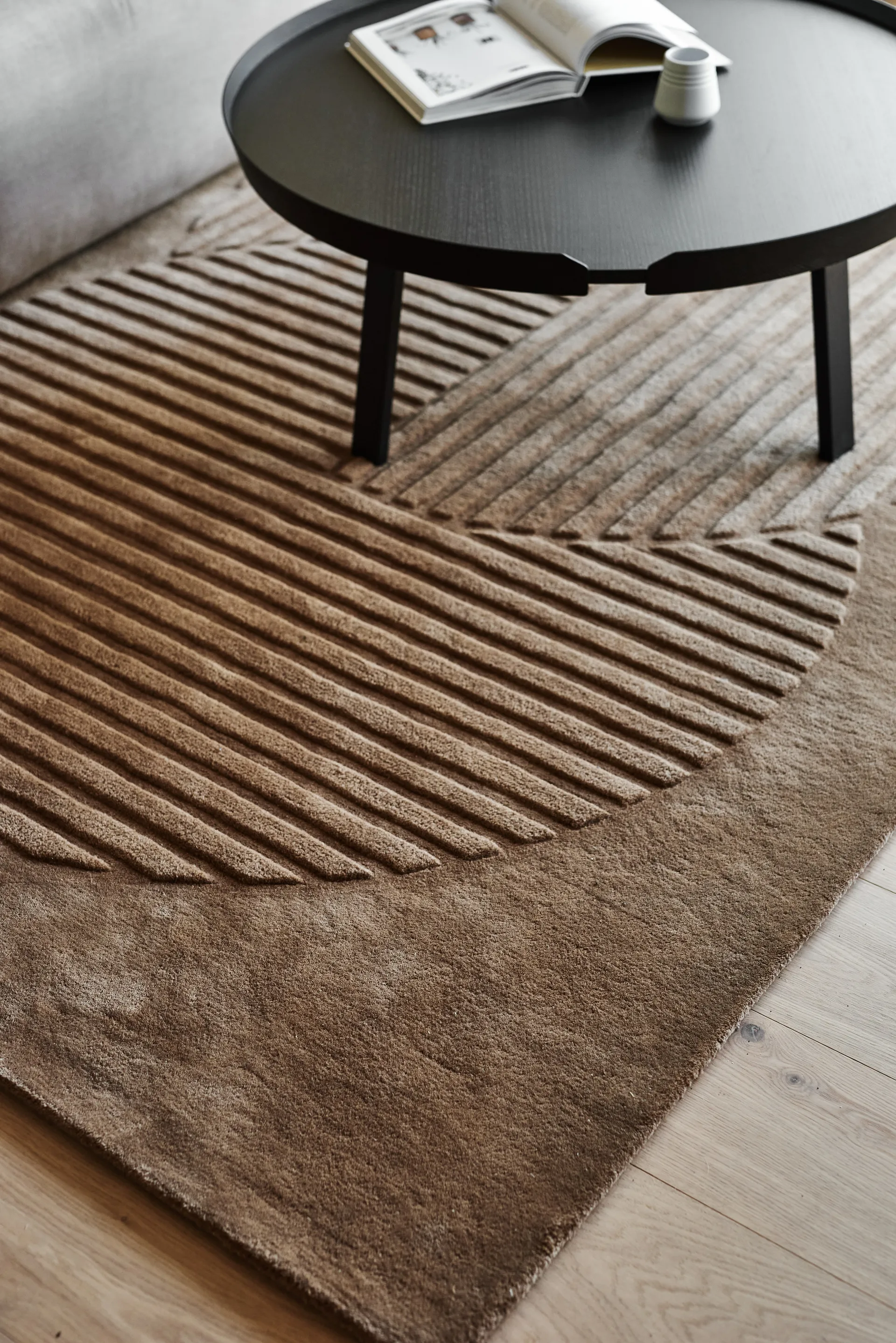 Levels Circles 羊毛地毯, Beige, 170x240 cm NJRD