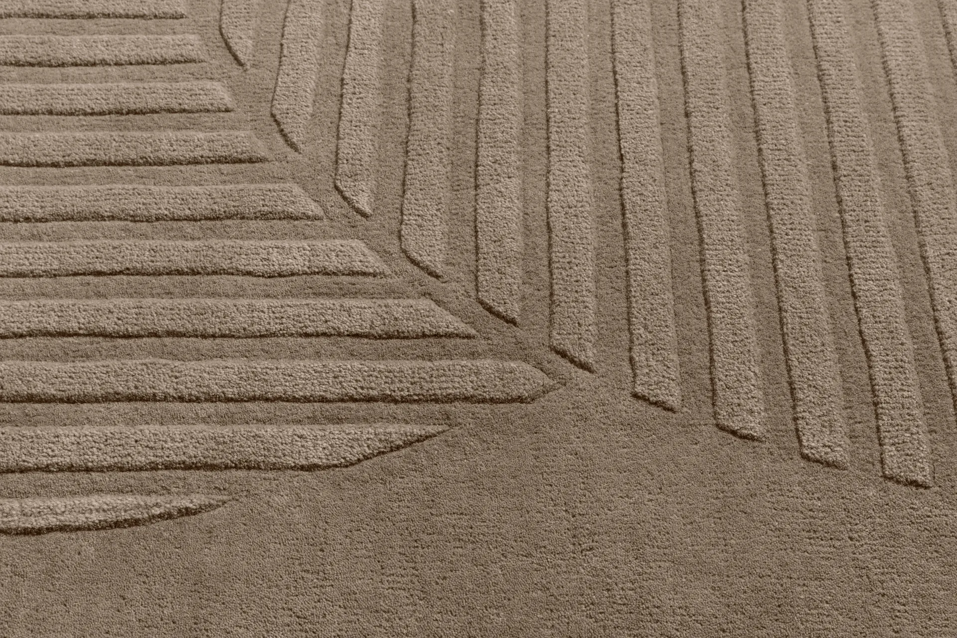 Levels Circles 羊毛地毯, Taupe, 170x240 cm NJRD