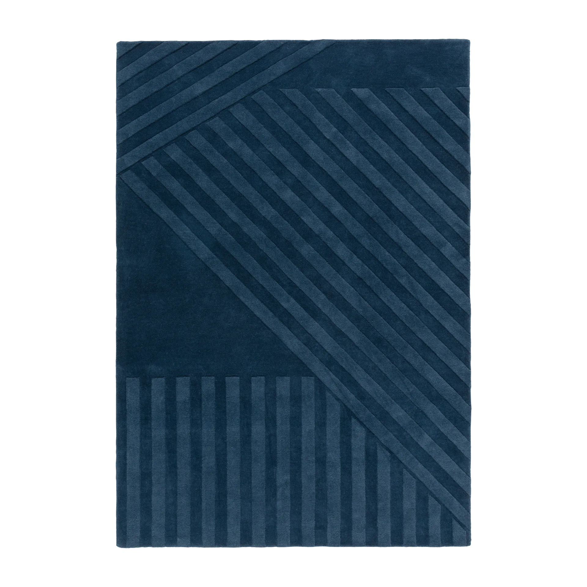 Levels Stripes 羊毛地毯, Blue, 170x240 cm NJRD
