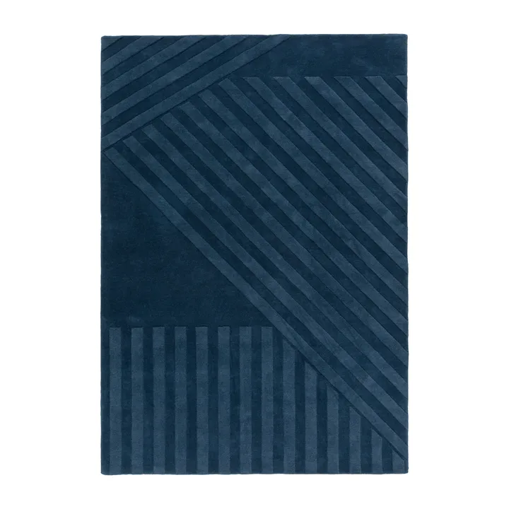 Levels Stripes 羊毛地毯 - Blue, 170x240 cm - NJRD