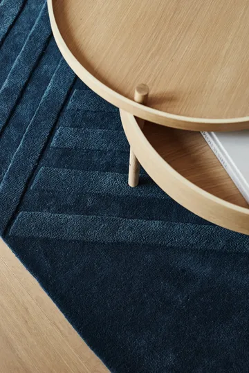 Levels Stripes 羊毛地毯 - Blue, 170x240 cm - NJRD