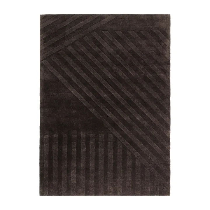 Levels Stripes 羊毛地毯 - Brown, 170x240 cm - NJRD