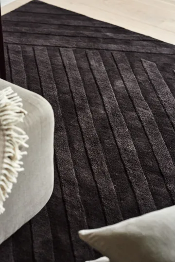 Levels Stripes 羊毛地毯 - Brown, 170x240 cm - NJRD