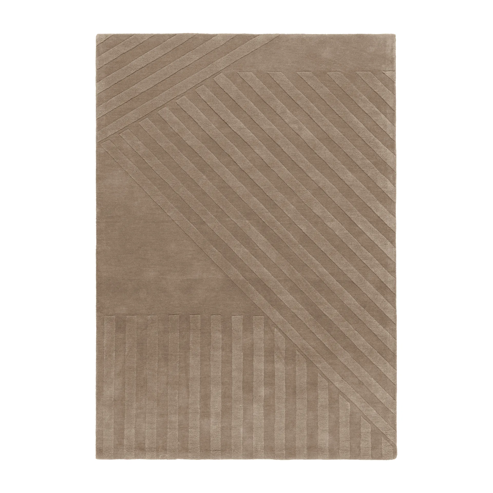Levels Stripes 羊毛地毯, Taupe, 170x240 cm NJRD