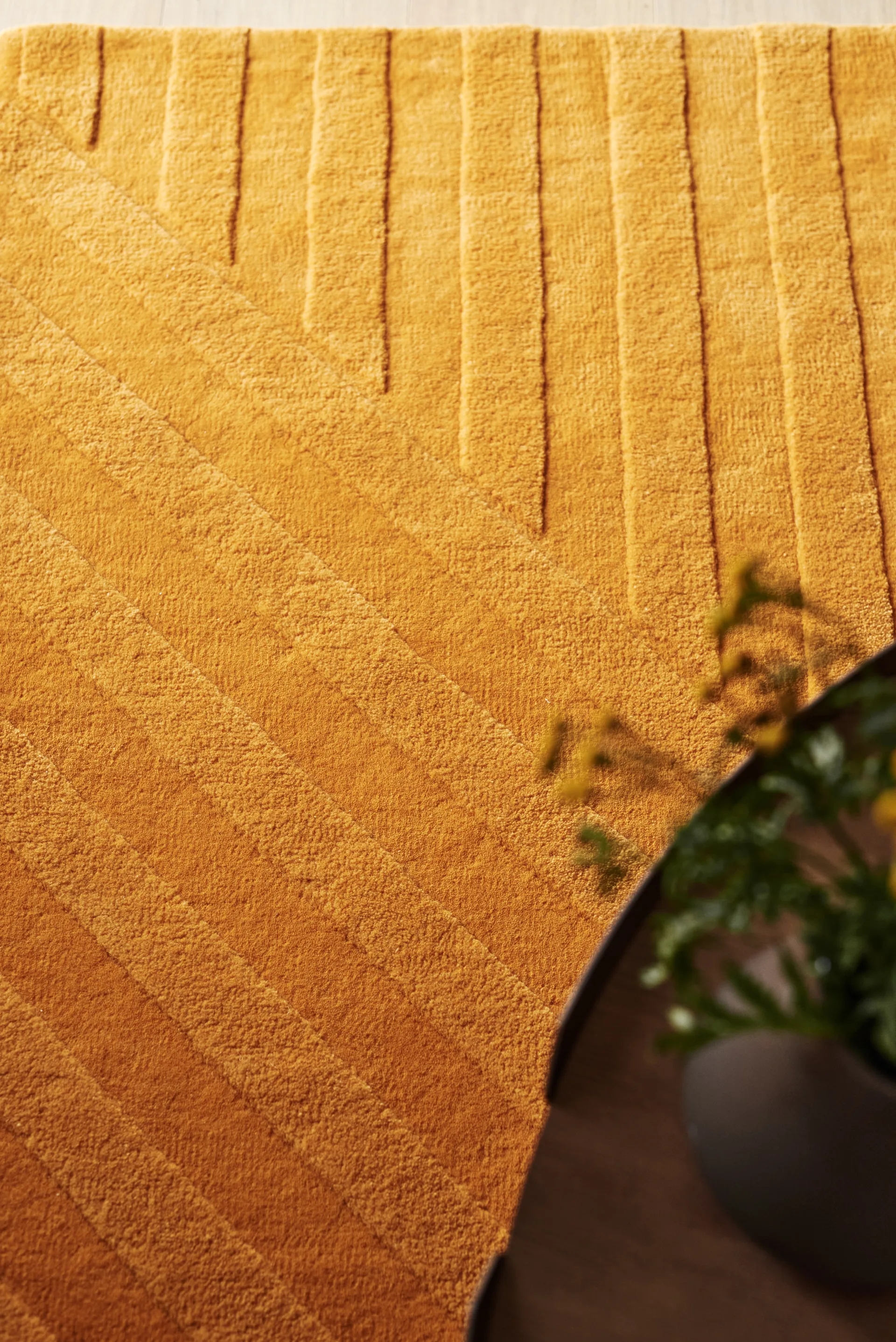 Levels Stripes 羊毛地毯, Yellow, 170x240 cm NJRD