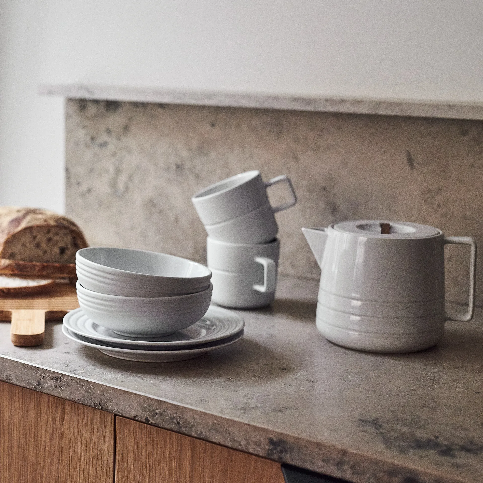 Lines 茶壶/瓷壶 1.5升, 白色 NJRD