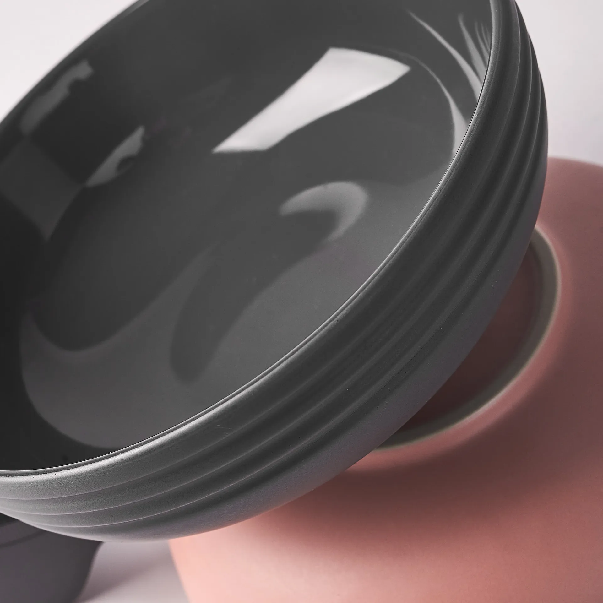 Lines 深碗/宽口碗 Ø16 cm 六件套装, 深灰色 NJRD