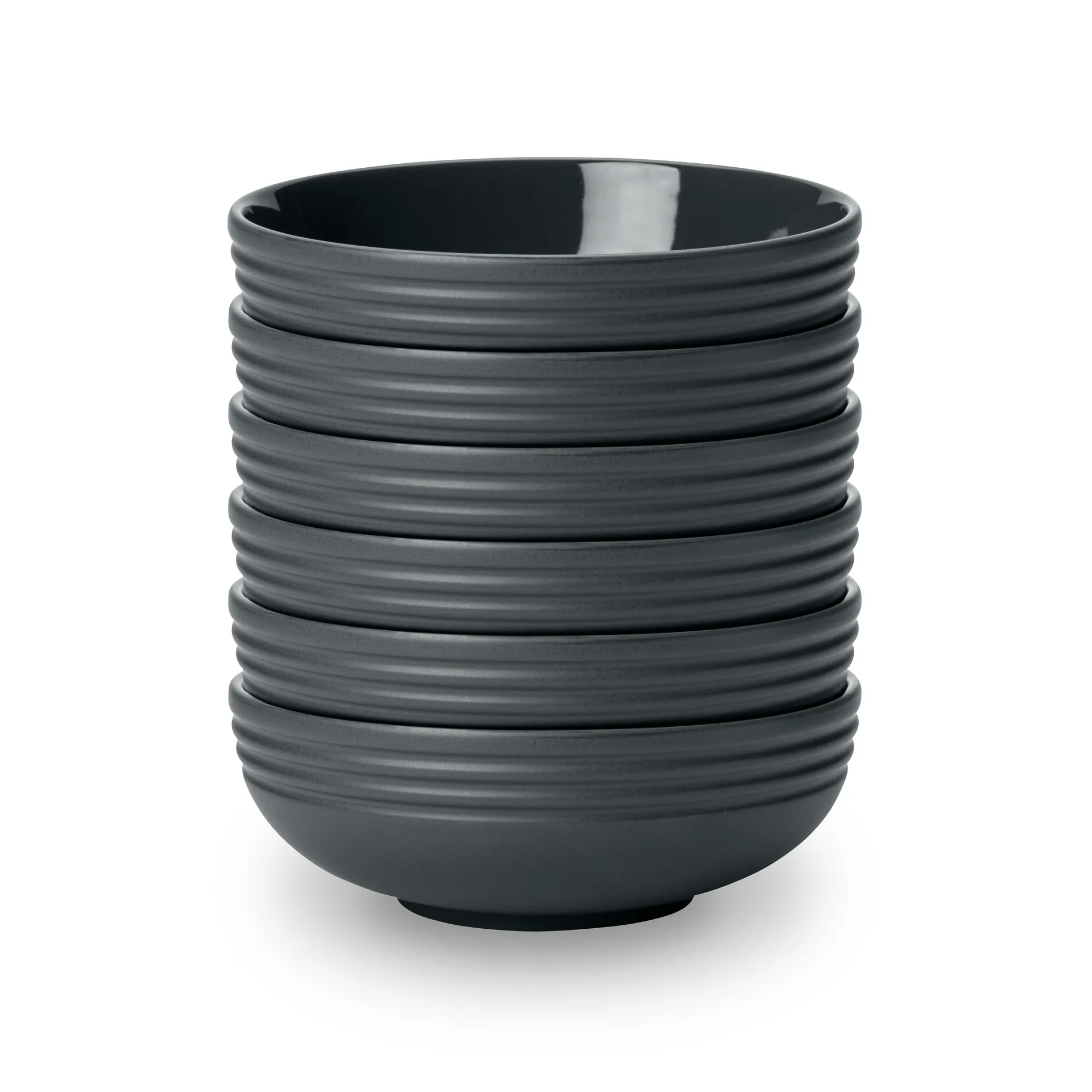 Lines 碗 Ø16cm 六支装, 深灰色 NJRD