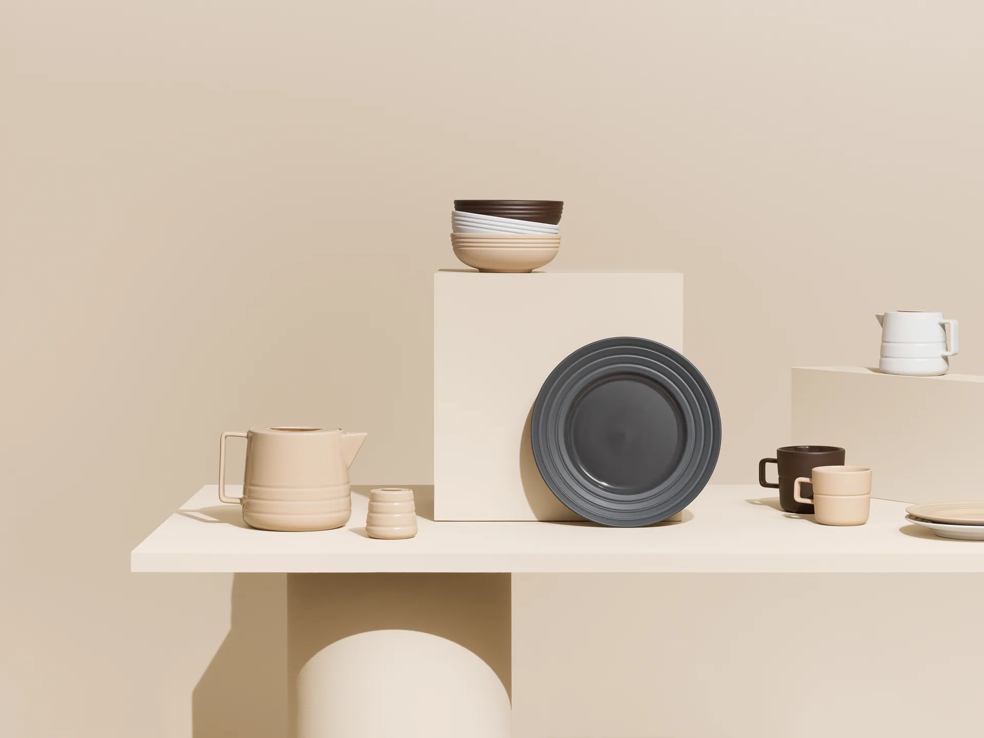 Lines 小号 平盘/西餐盘 Ø21 cm 六件套装, 米色 NJRD