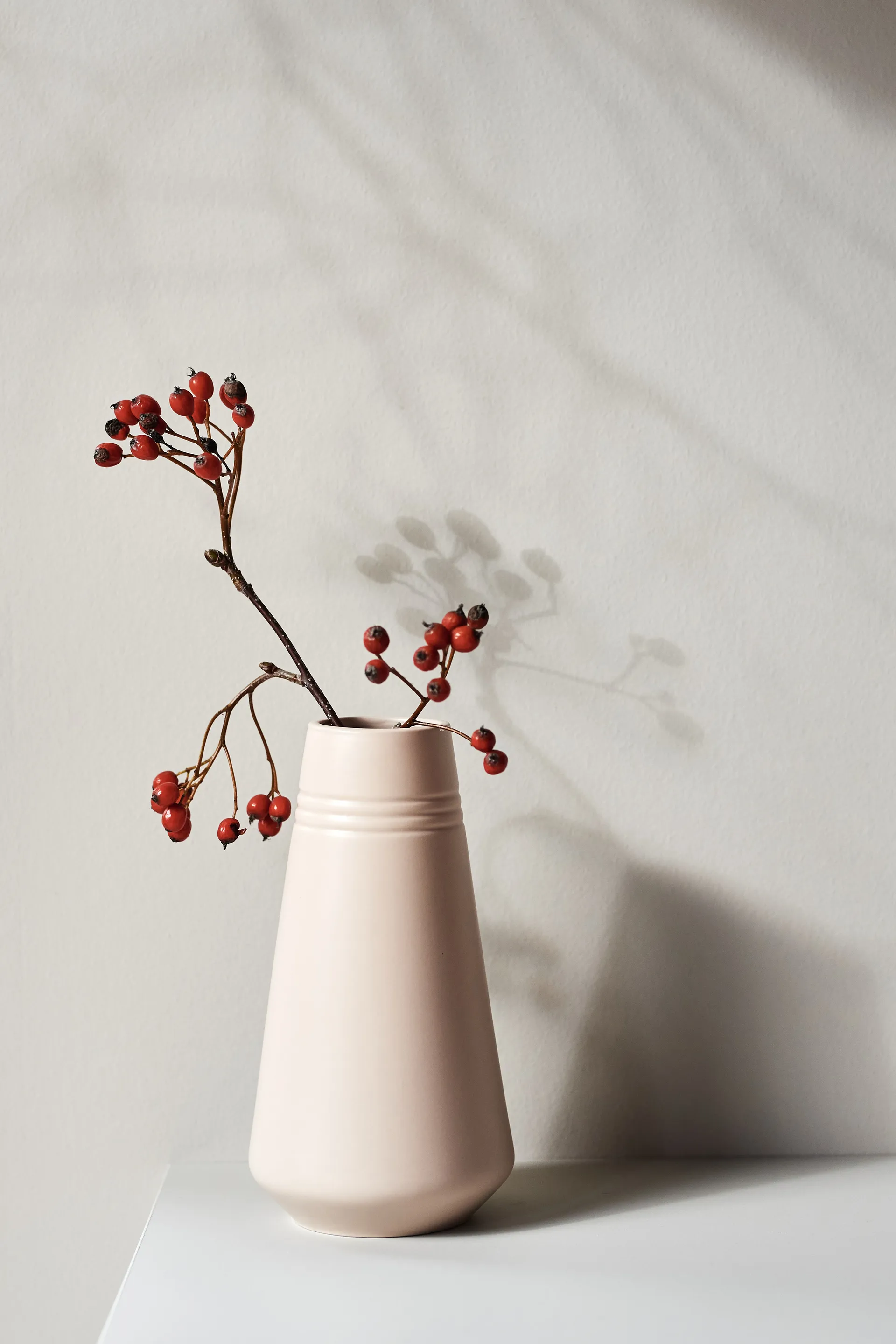 Lines 花瓶/摆件 22 cm, 米色 NJRD