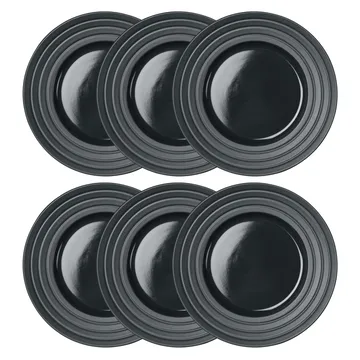 Lines 盘子 Ø27cm 六支装 - 深灰色 - NJRD