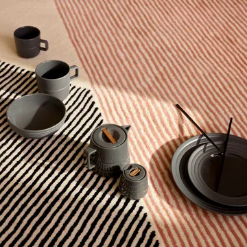 Lines 盘子 Ø27cm 六支装 - 深灰色 - NJRD