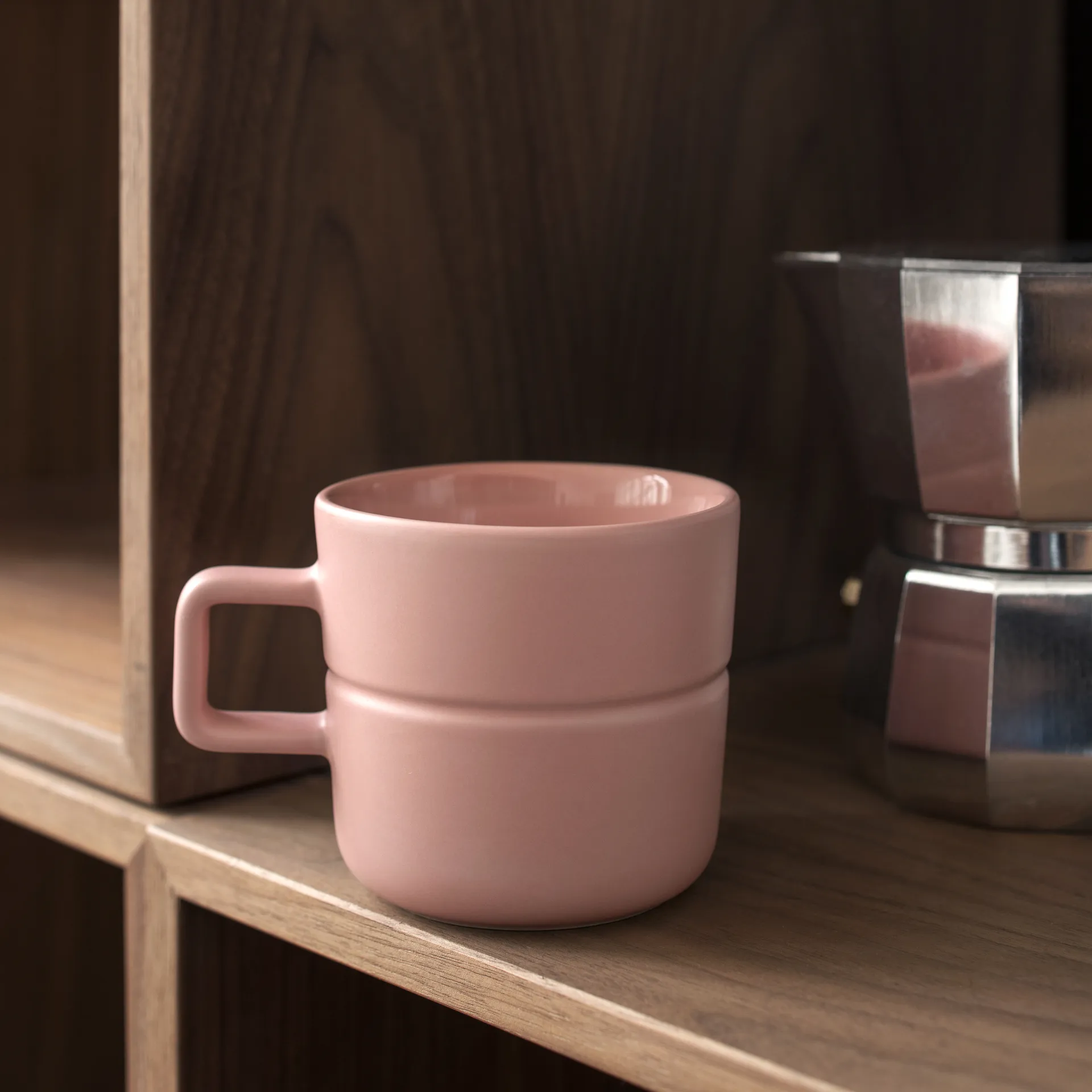 Lines 马克杯/瓷杯 30 cl 两件套装, 粉色 NJRD