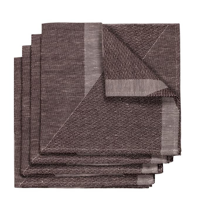 Metric 几何编织餐巾布 47x47 cm 四件套装 - 棕色-白色 - NJRD