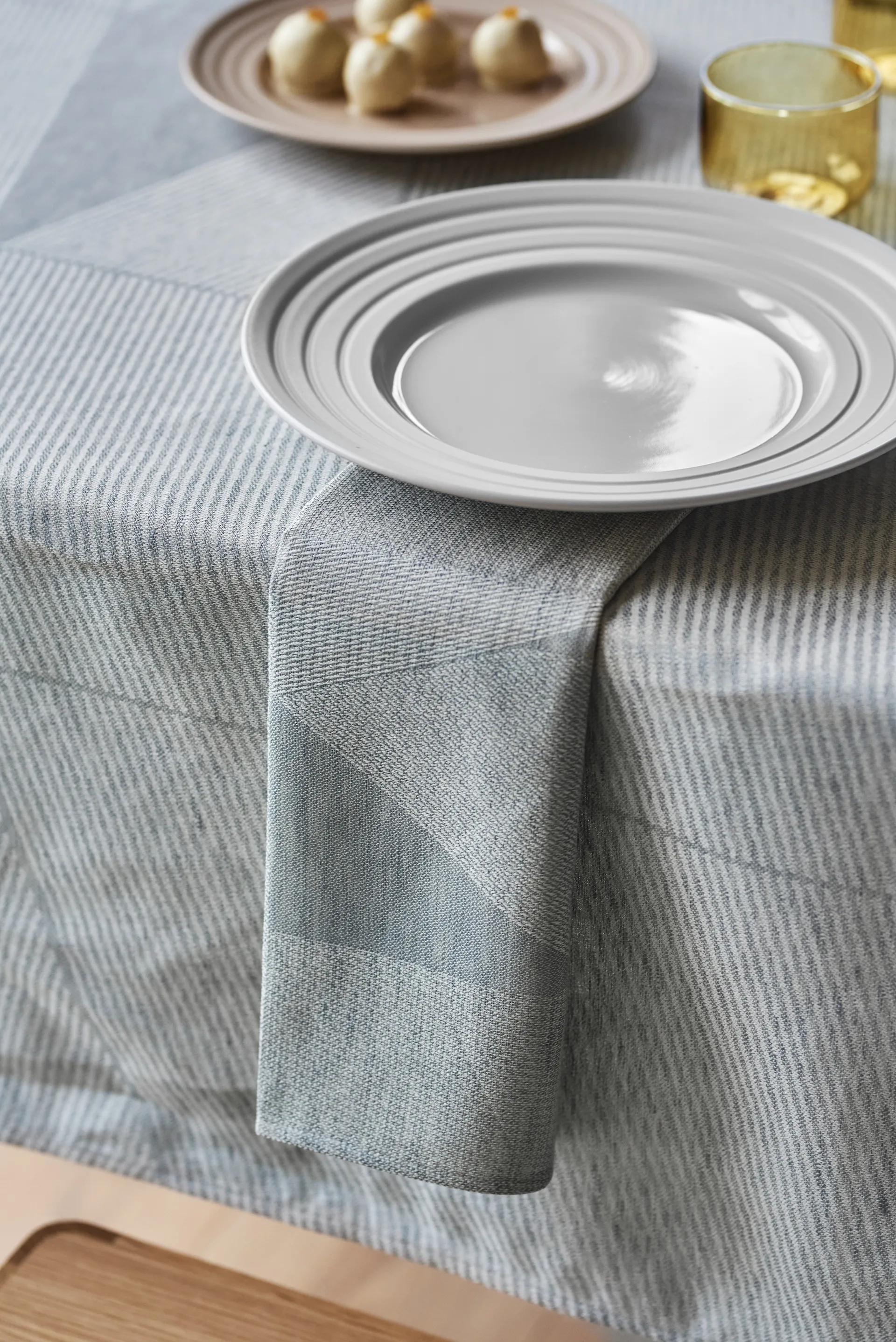 Metric 几何编织餐巾布 47x47 cm 四件套装, 蓝色-白色 NJRD