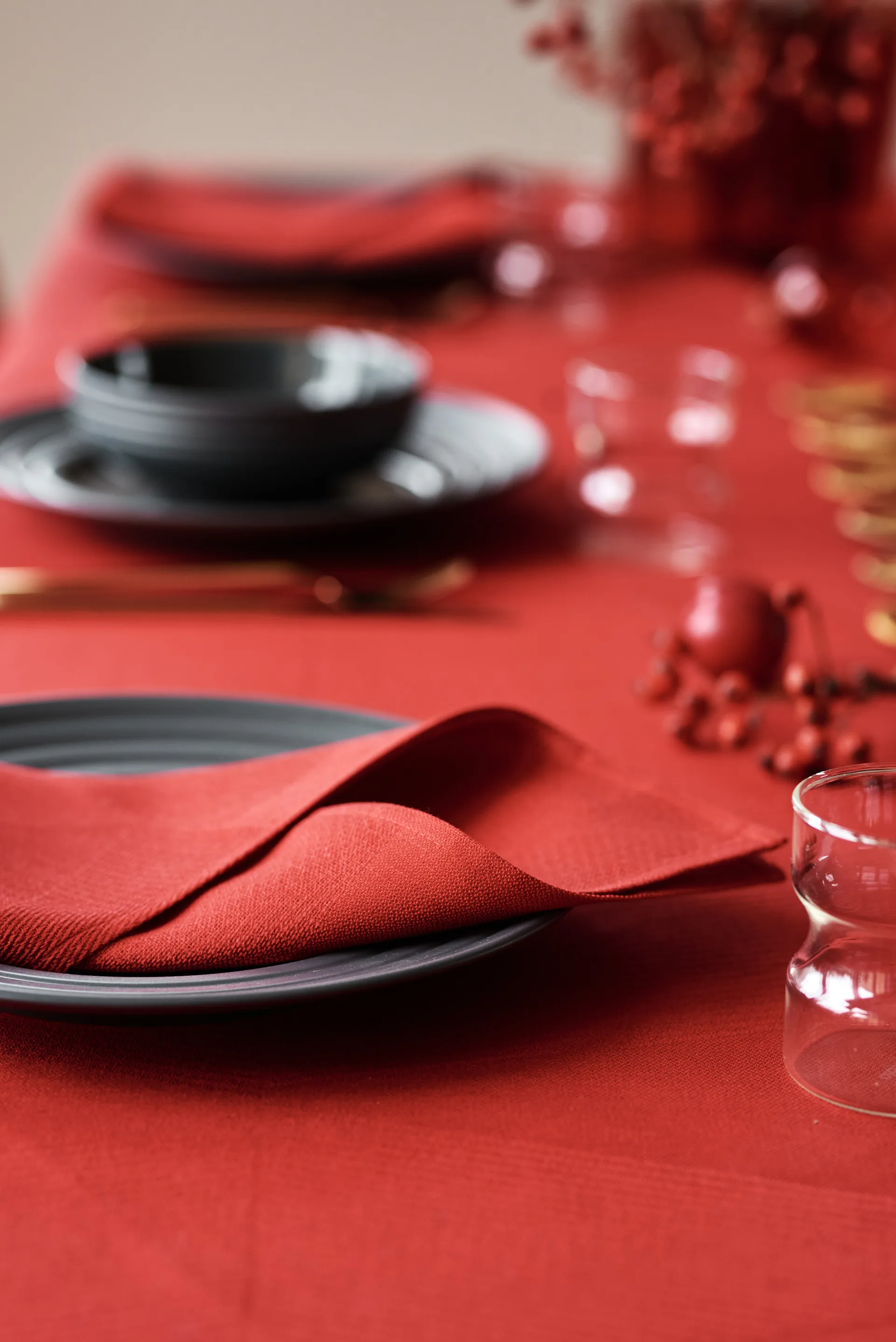 Metric 几何编织餐巾布 47x47 cm 四件套装, 红色 NJRD