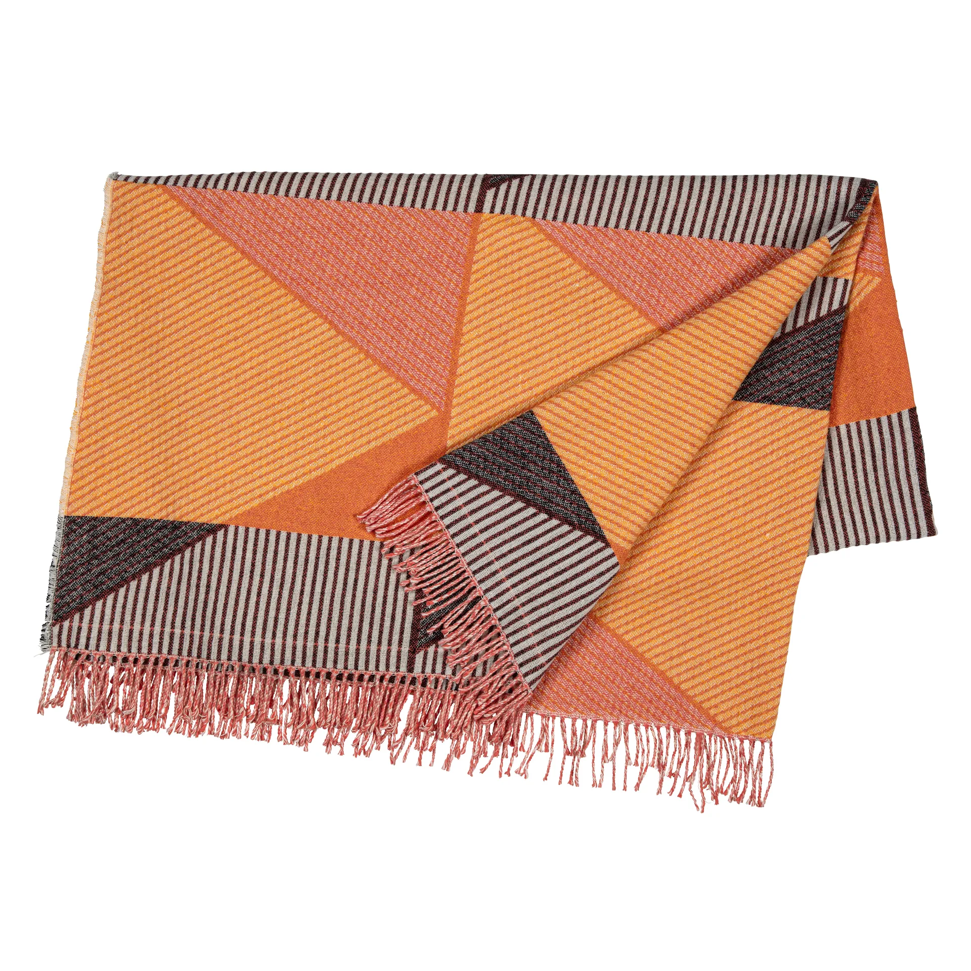 Metric 几何编织棉毯 No.1, 粉色 NJRD