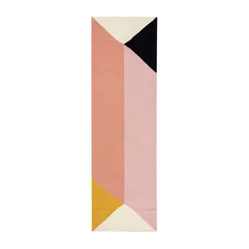 Rectangles 几何平织羊毛地毯 粉色 - 80x240 cm - NJRD