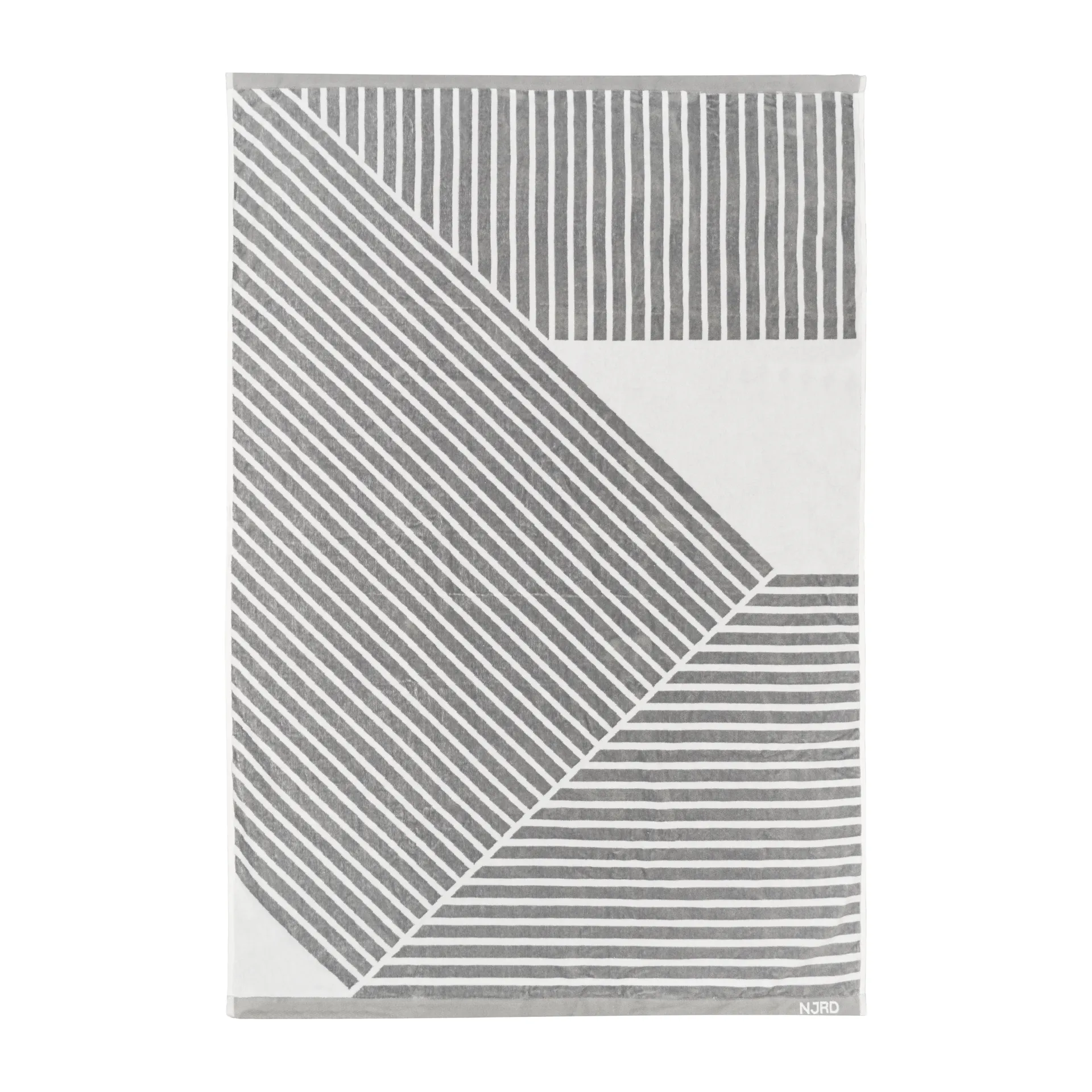 Stripes 条纹几何浴巾 100x150 cm, 灰色 NJRD