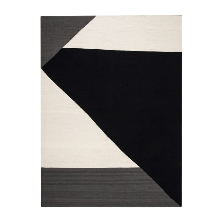 Stripes 几何平织羊毛地毯 黑色 - 170x240 cm - NJRD