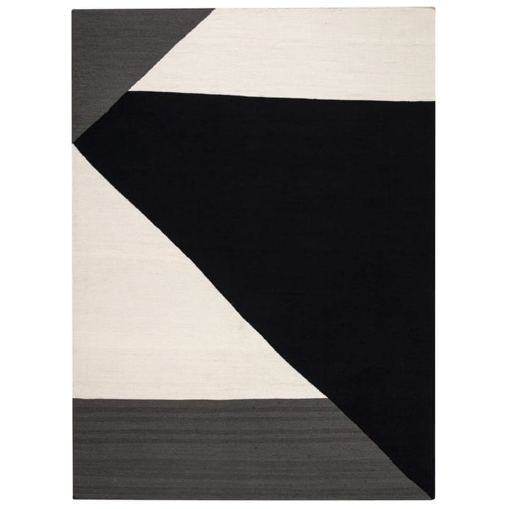 Stripes 几何平织羊毛地毯 黑色 - 200x300 cm - NJRD