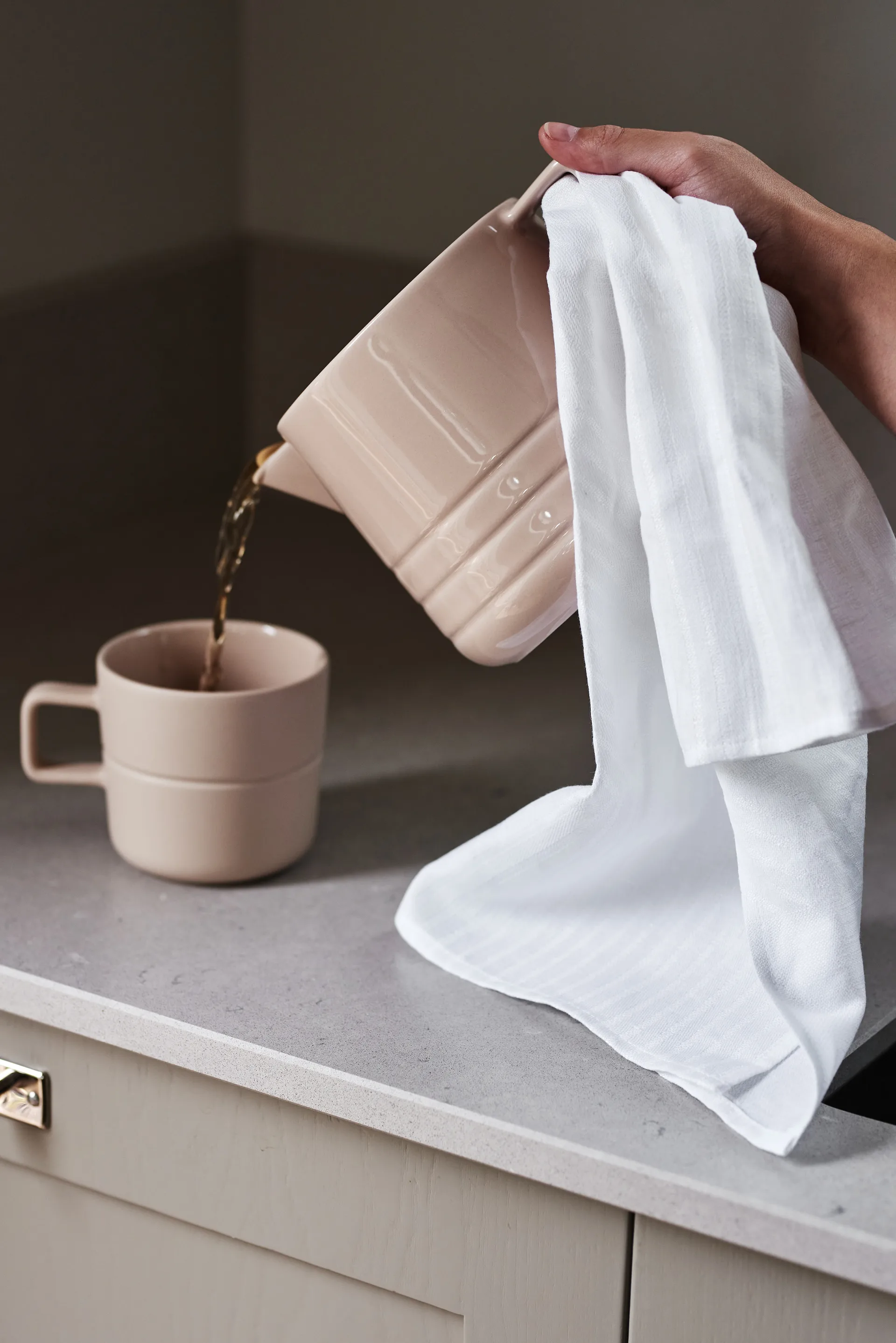 Stripes 条纹厨房巾  47x70 cm 两件套装, 白色 NJRD