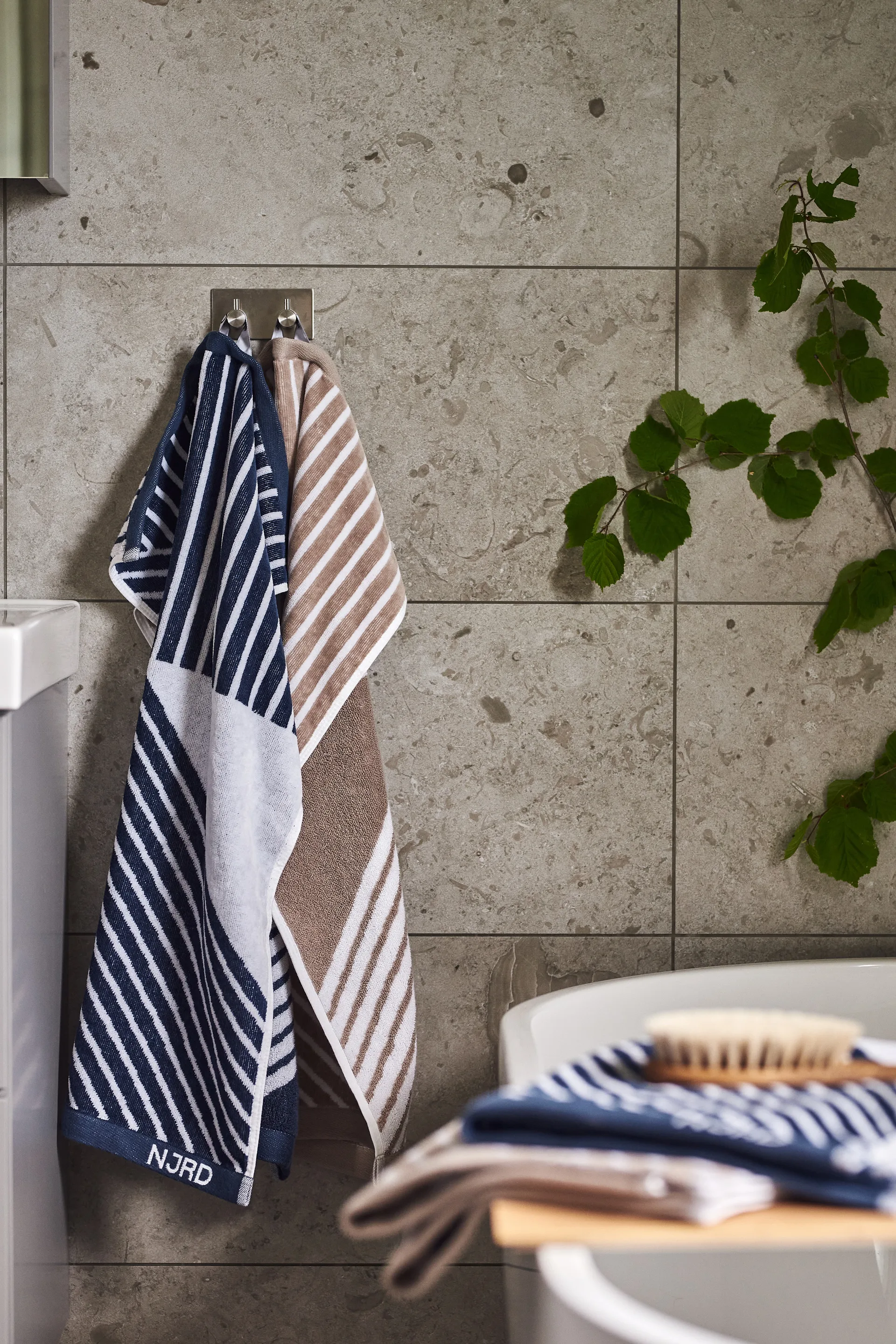 Stripes 条纹毛巾 50x70 cm, 蓝色 NJRD