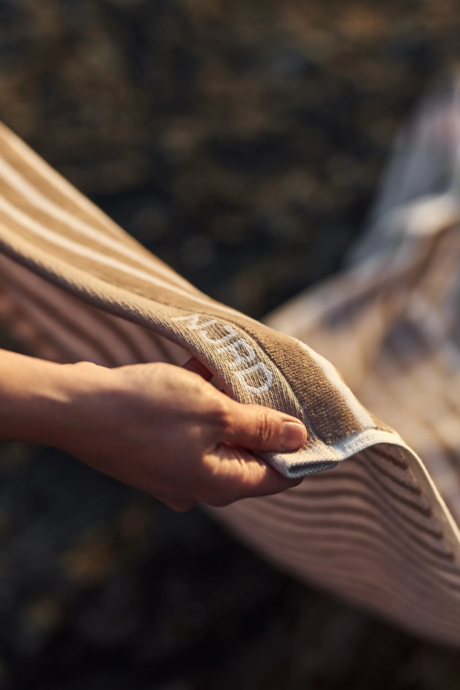 Stripes 条纹浴巾 70x140 cm, 米色 NJRD