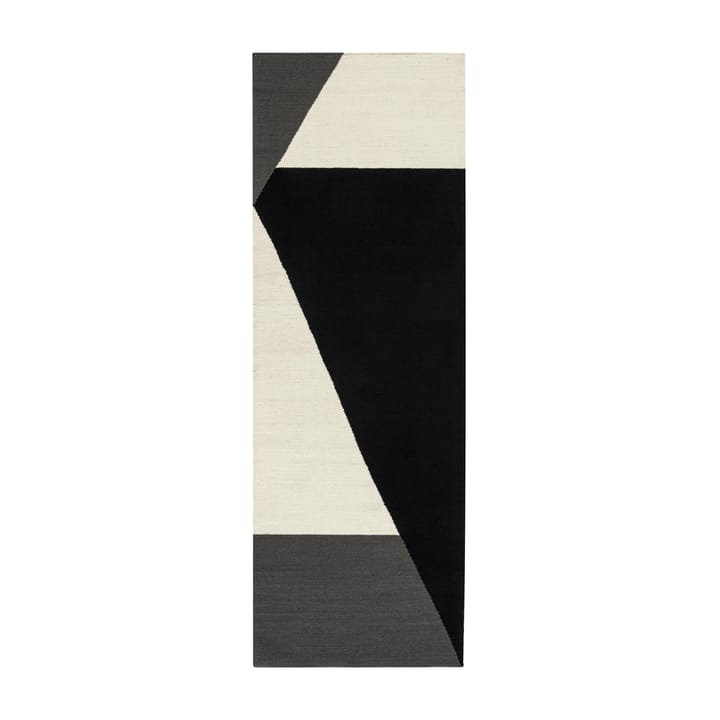 Stripes 几何平织羊毛地毯 黑色 - 80x240 cm - NJRD