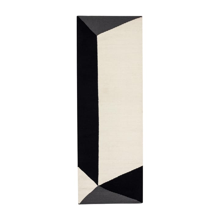 Triangles 几何平织羊毛地毯 天然白, 80x240 cm NJRD