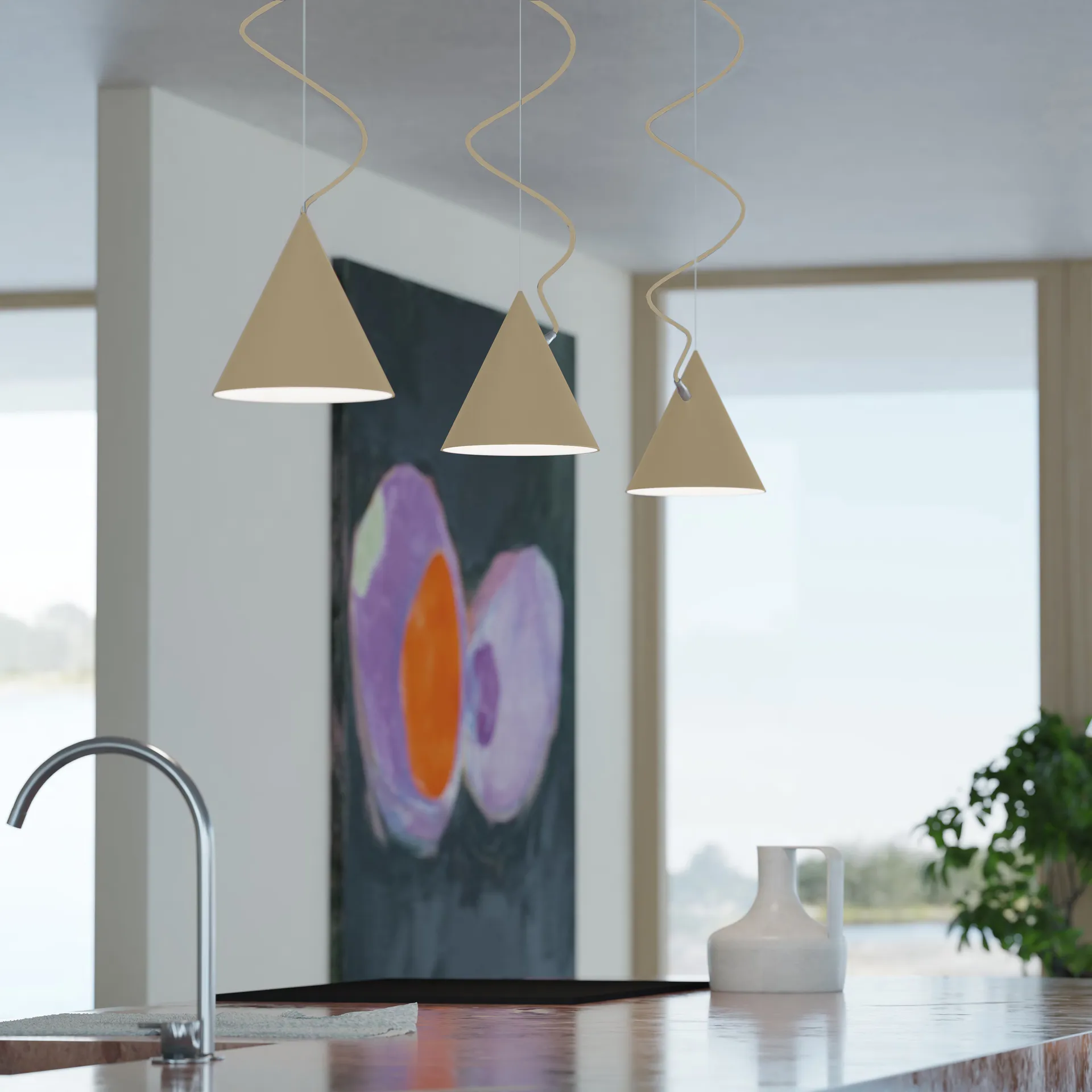 Castor 吊灯 20 cm, 米色-浅米色-银色 Noon