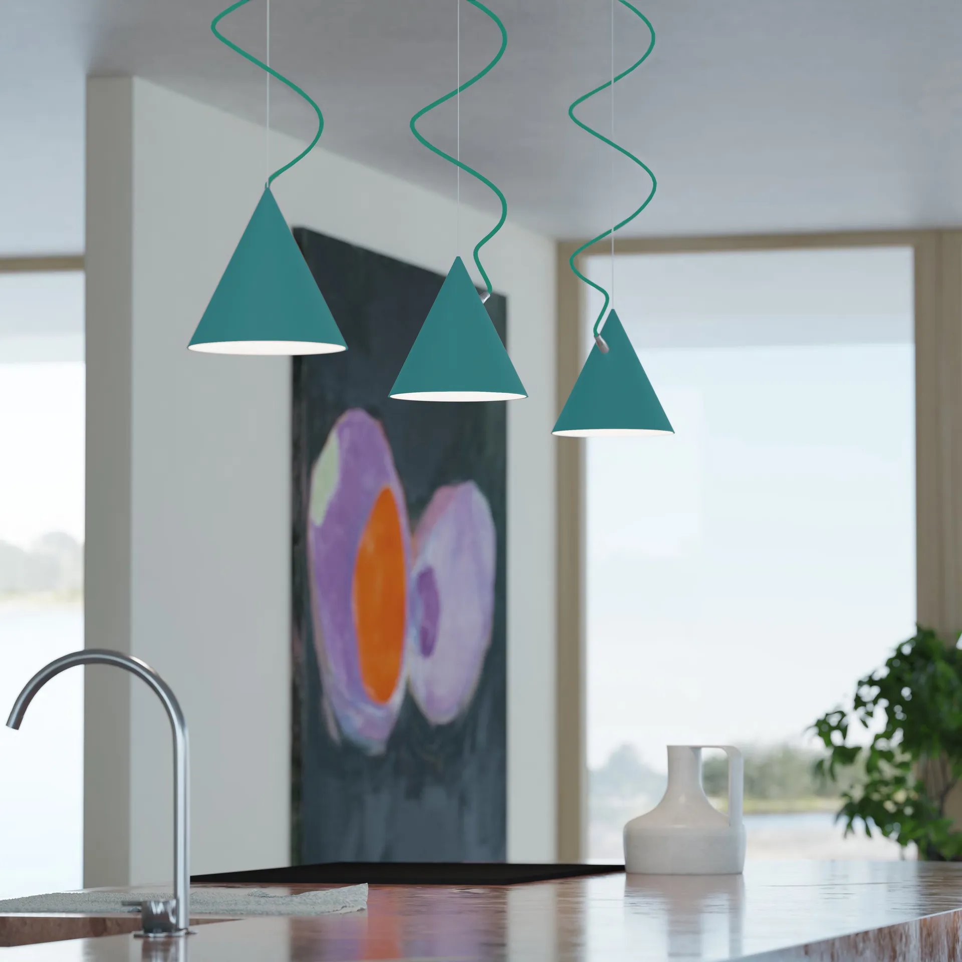 Castor 吊灯 20 cm, 松石绿-松石绿-银色 Noon