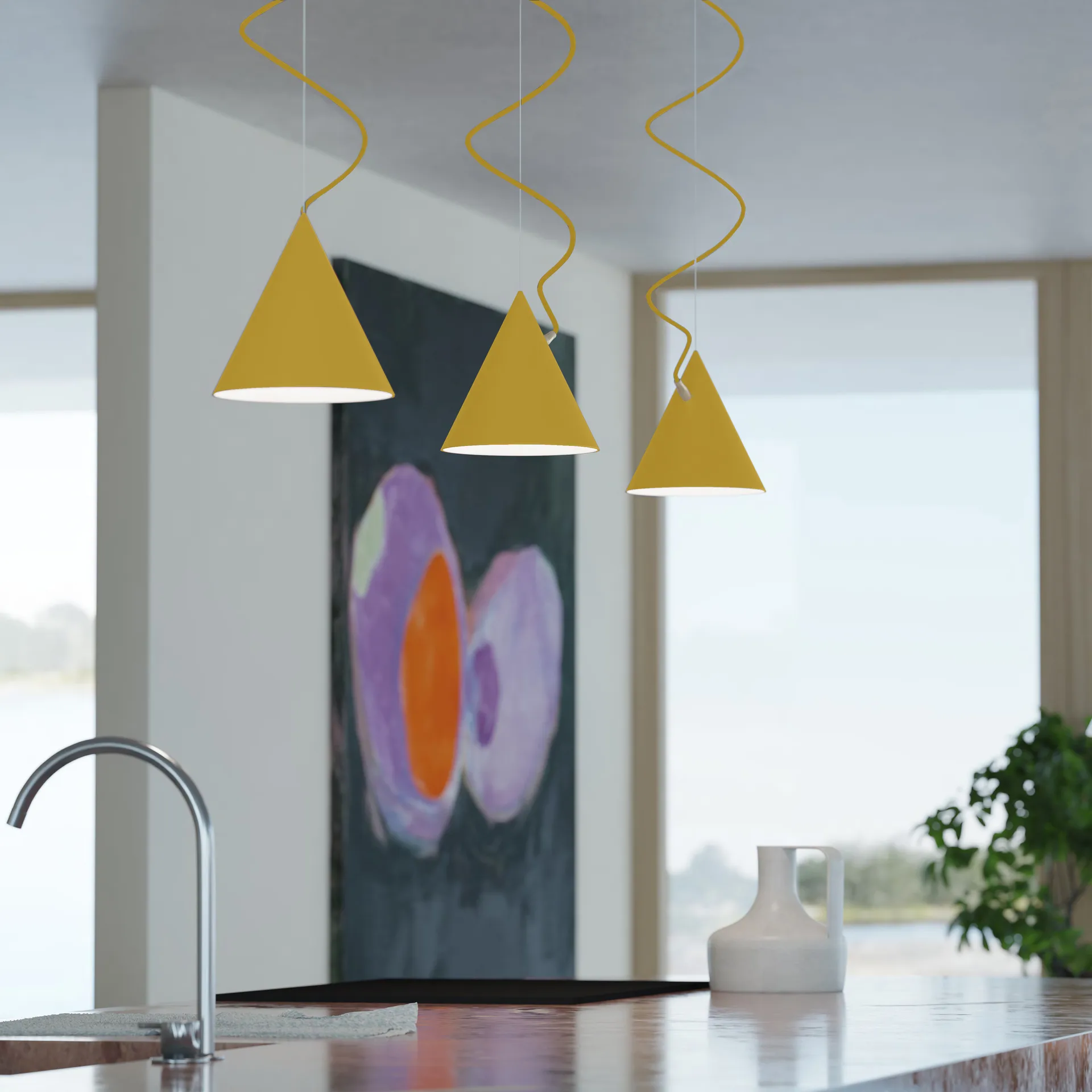 Castor 吊灯 20 cm, 金黄色-硫黄色-黄铜 Noon